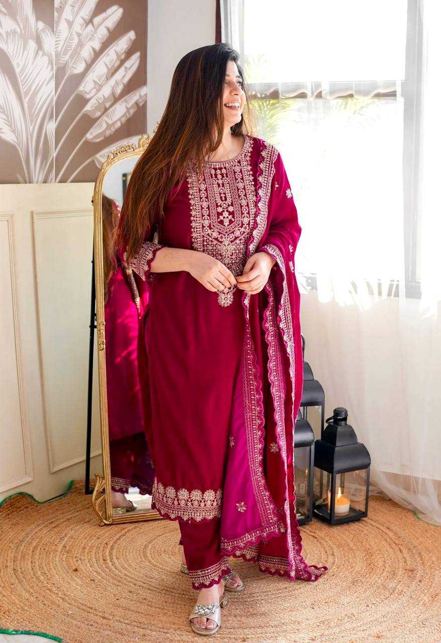 Ynf Velvet KESH156 101 Suits & Dresses Wholesale Velvet Suits Embroidery Suits Cotton Suits Manufacturer