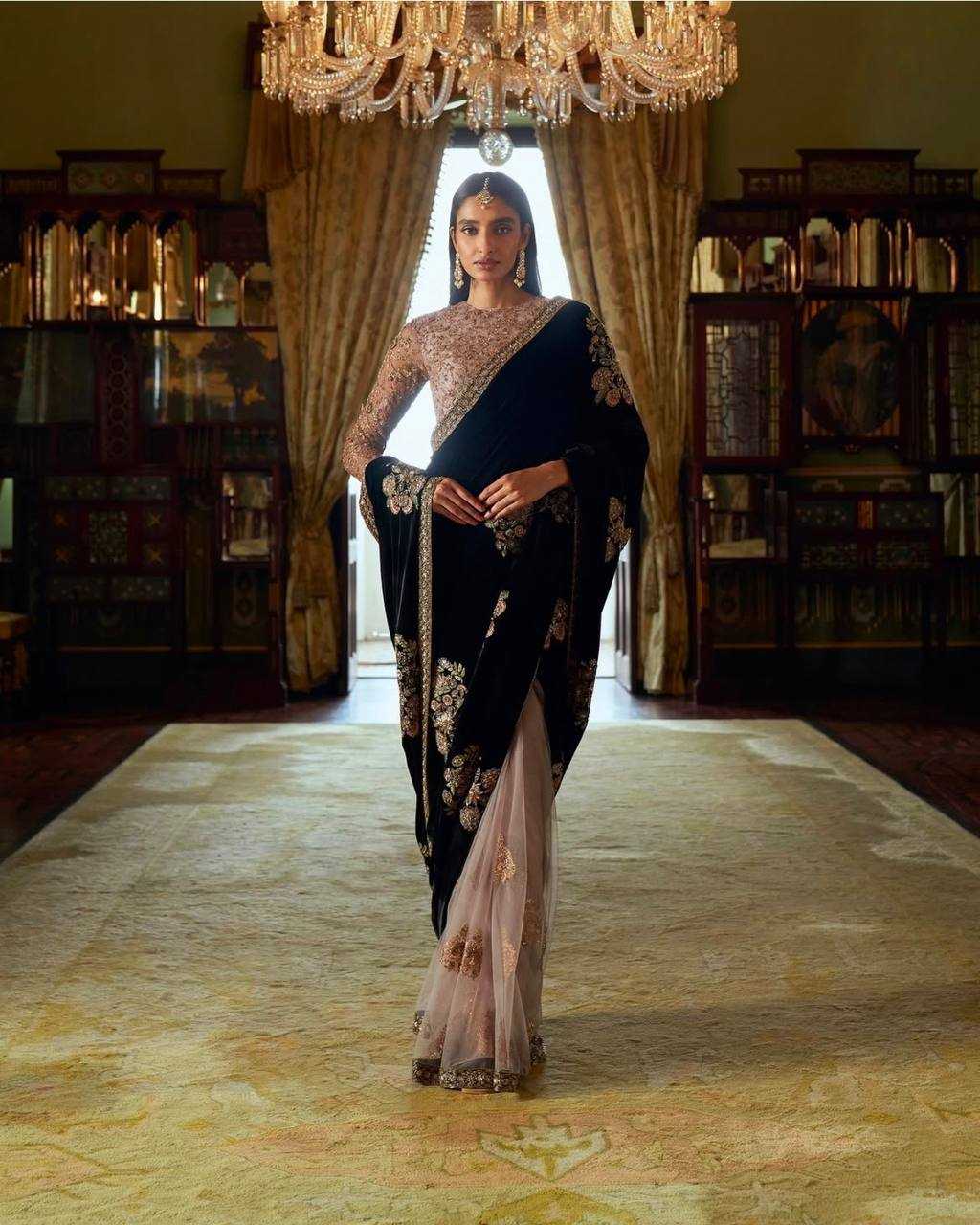 Ynf Velvet KESH270 H76 Sarees Wholesale Net Sarees Sequin Sarees Sarees With Blouse Manufacturer