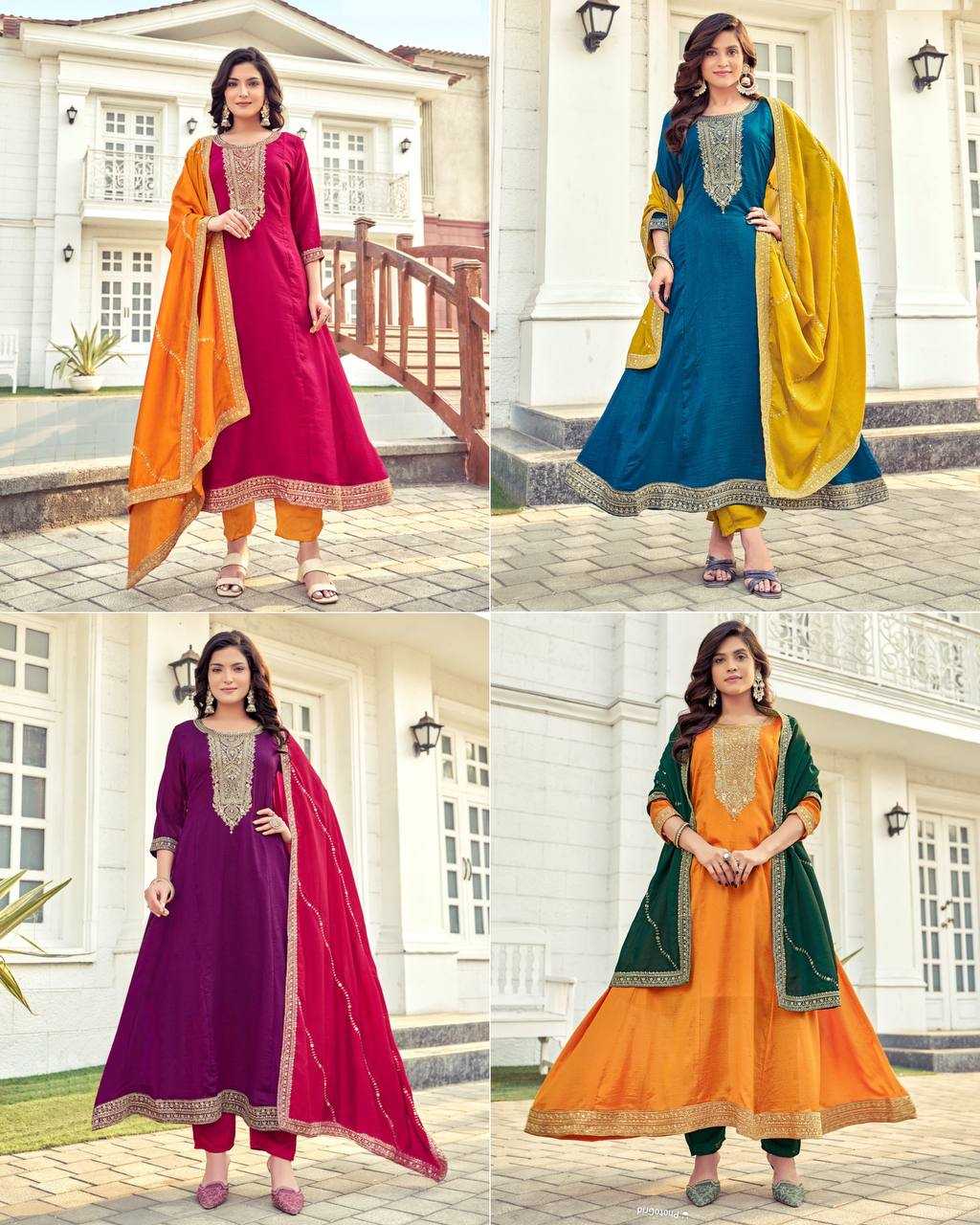 Ynf Vichitra Silk RIN125 KALINI Suits & Dresses Wedding Collections Festive Collections Wholesale Ladies Suits Embroidery Suits Wedding Outfits Manufacturer