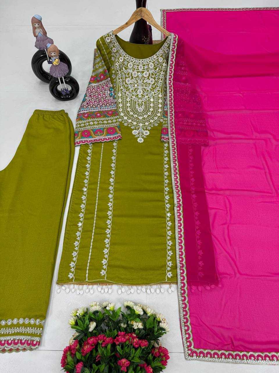 Ynf Vichitra Silk RIN139 1672 Suits & Dresses Wedding Collections Festive Collections Wholesale Embroidery Suits Palazzo Suit Silk Suits Manufacturer