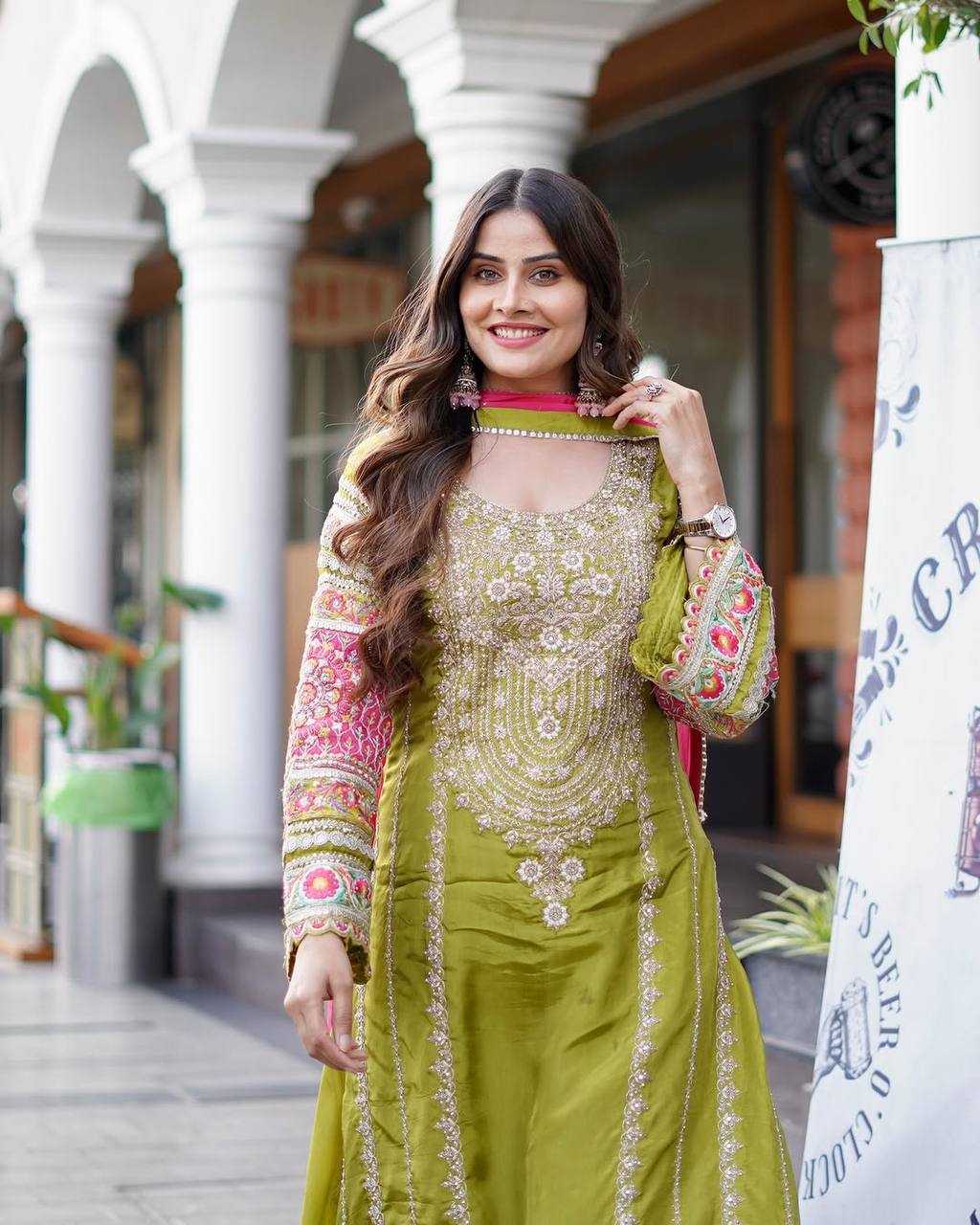 Ynf Vichitra Silk RIN139 1672 Suits & Dresses Wedding Collections Festive Collections Wholesale Embroidery Suits Palazzo Suit Silk Suits Manufacturer