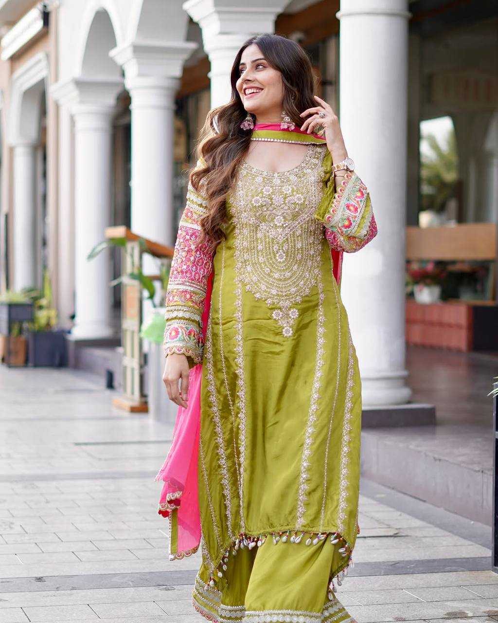 Ynf Vichitra Silk RIN139 1672 Suits & Dresses Wedding Collections Festive Collections Wholesale Embroidery Suits Palazzo Suit Silk Suits Manufacturer