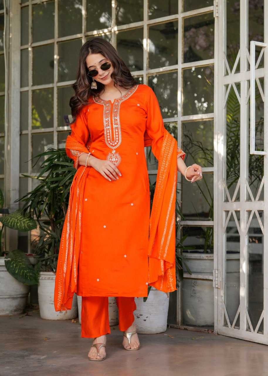 Ynf Viscose Chanderi KESH402 6010 Suits & Dresses Wholesale Embroidery Suits Ladies Salwar Suits Designer Suits Manufacturer