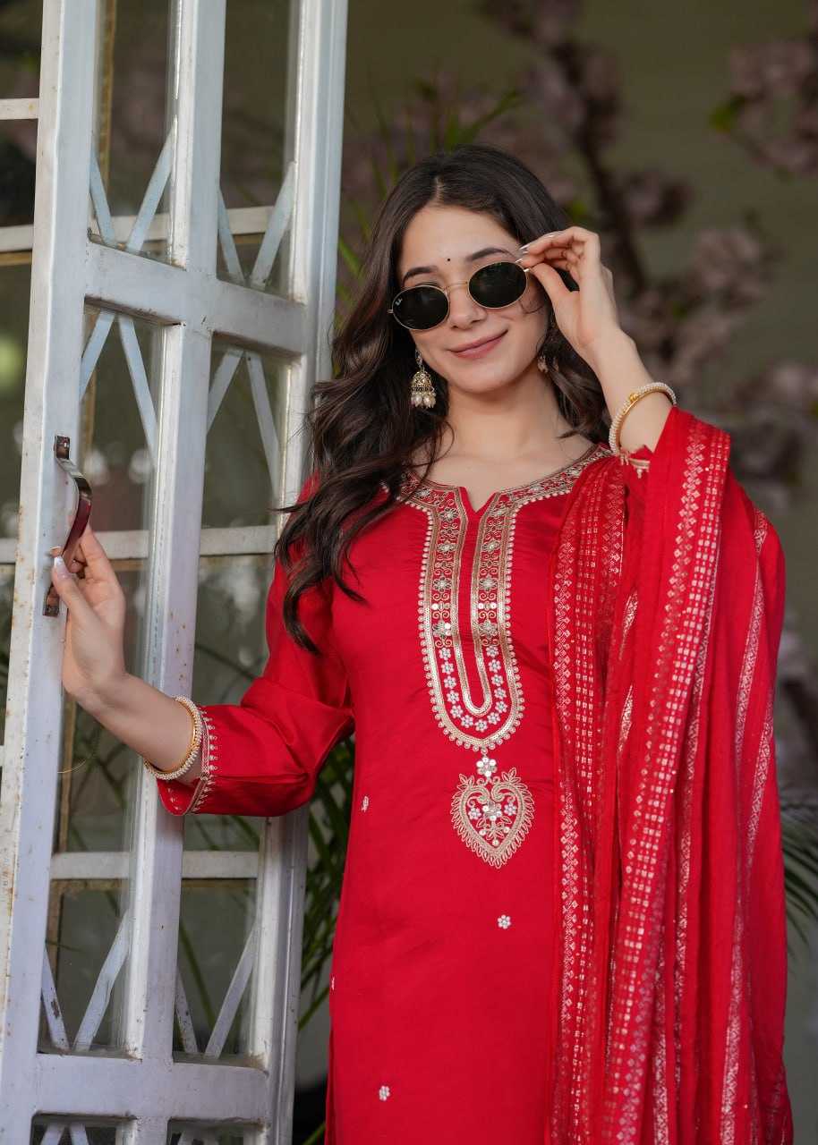 Ynf Viscose Chanderi KESH402 6010 Suits & Dresses Wholesale Embroidery Suits Ladies Salwar Suits Designer Suits Manufacturer