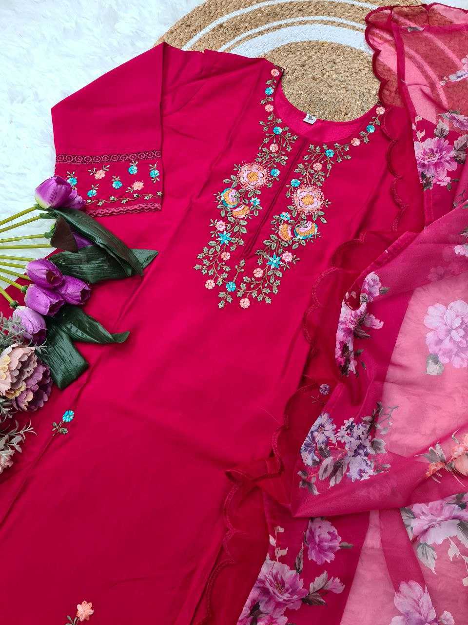 Ynf Viscose Chanderi RIN174 ANCHAL Suits & Dresses Wedding Collections Festive Collections Wholesale Embroidery Suits Chanderi Suit Wedding Outfits Manufacturer