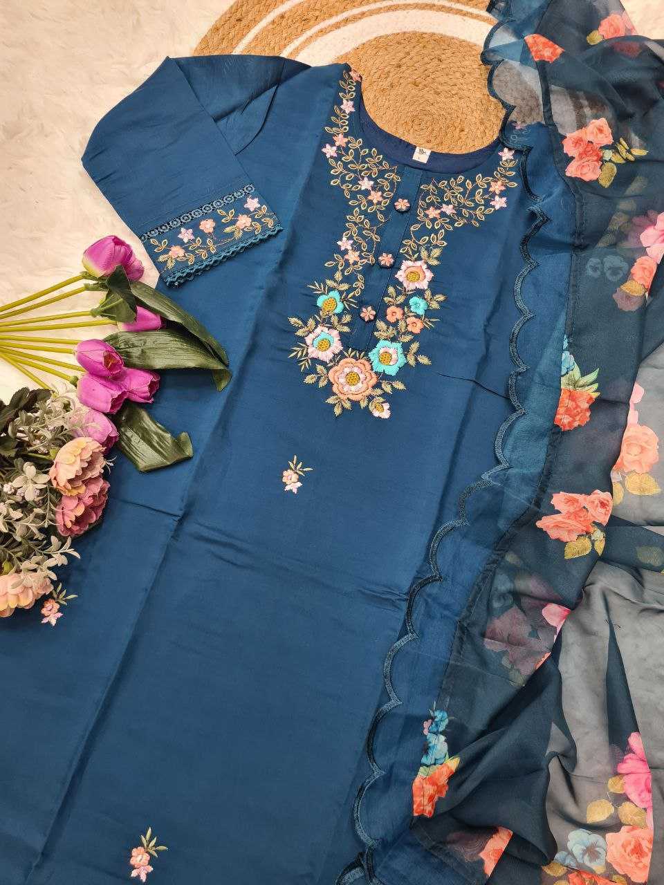 Ynf Viscose Chanderi RIN174 ANCHAL Suits & Dresses Wedding Collections Festive Collections Wholesale Embroidery Suits Chanderi Suit Wedding Outfits Manufacturer