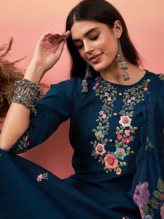 Ynf Viscose Chanderi RIN174 ANCHAL Suits & Dresses Wedding Collections Festive Collections Wholesale Embroidery Suits Chanderi Suit Wedding Outfits Manufacturer