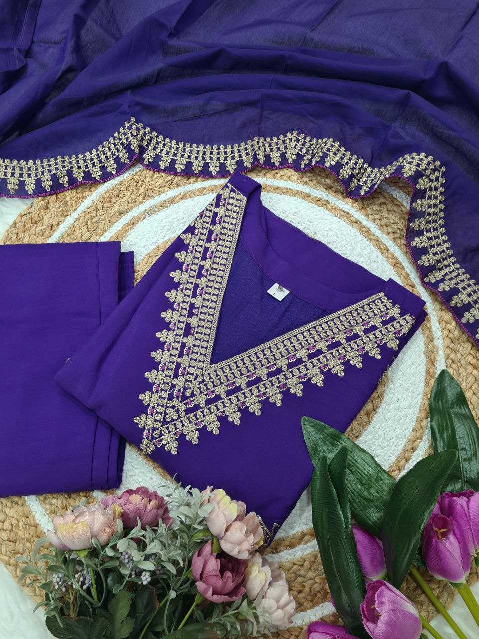 Ynf Viscose Chanderi RIN174 KAVITA Suits & Dresses Wedding Collections Festive Collections Wholesale Embroidery Suits Chanderi Suit Wedding Outfits Manufacturer