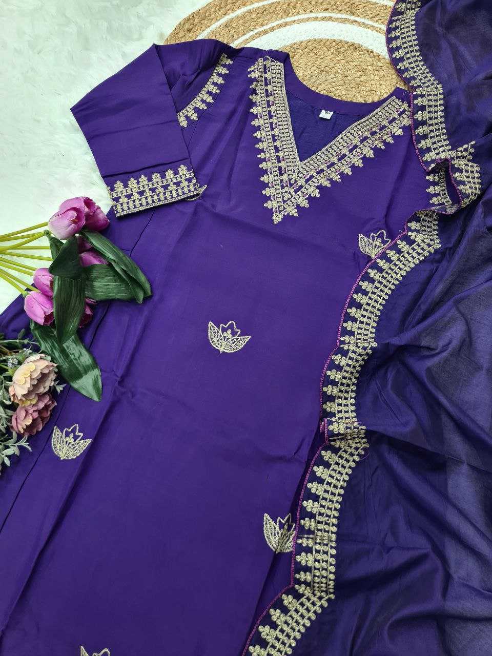 Ynf Viscose Chanderi RIN174 KAVITA Suits & Dresses Wedding Collections Festive Collections Wholesale Embroidery Suits Chanderi Suit Wedding Outfits Manufacturer