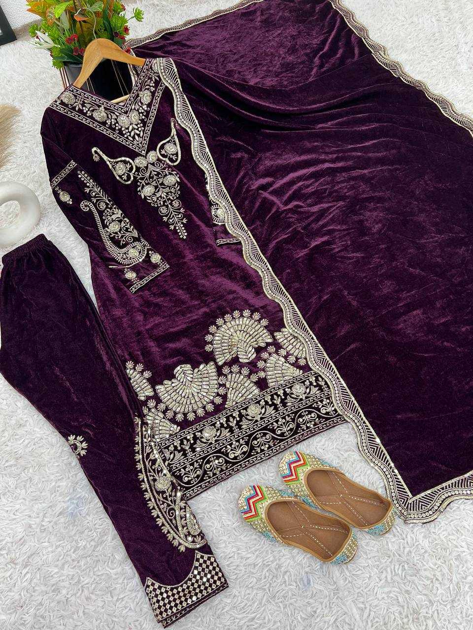 Ynf Viscose KESH123 5210 Suits & Dresses Wholesale Velvet Suits Embroidery Suits Designer Suits Manufacturer