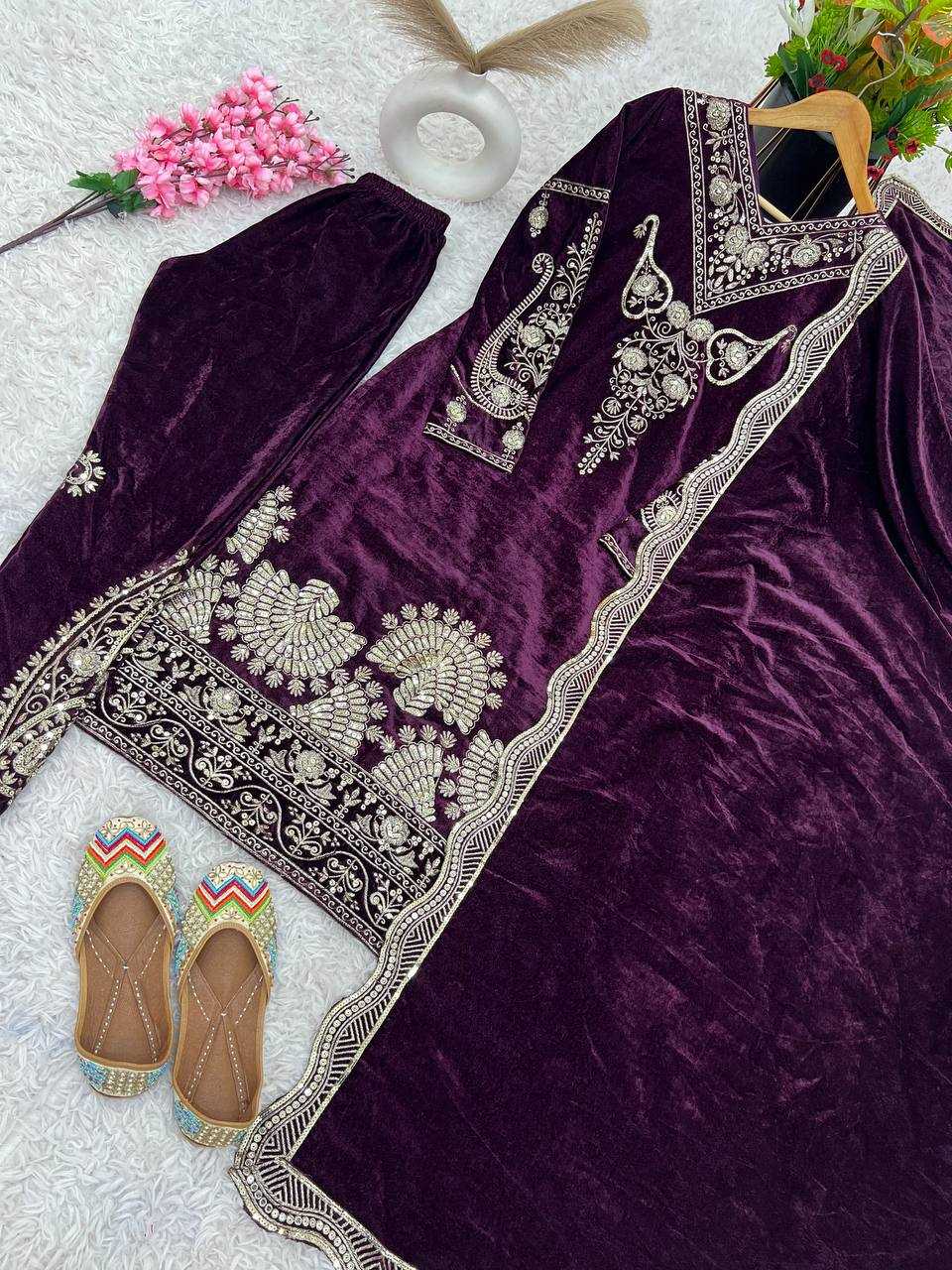 Ynf Viscose KESH123 5210 Suits & Dresses Wholesale Velvet Suits Embroidery Suits Designer Suits Manufacturer