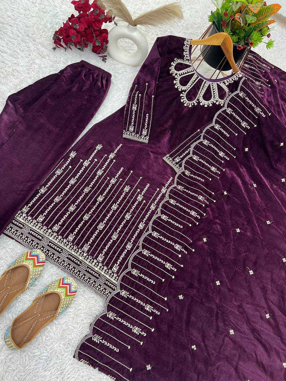 Ynf Viscose KESH123 5211 Suits & Dresses Wholesale Velvet Suits Embroidery Suits Designer Suits Manufacturer