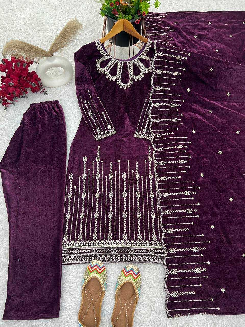 Ynf Viscose KESH123 5211 Suits & Dresses Wholesale Velvet Suits Embroidery Suits Designer Suits Manufacturer