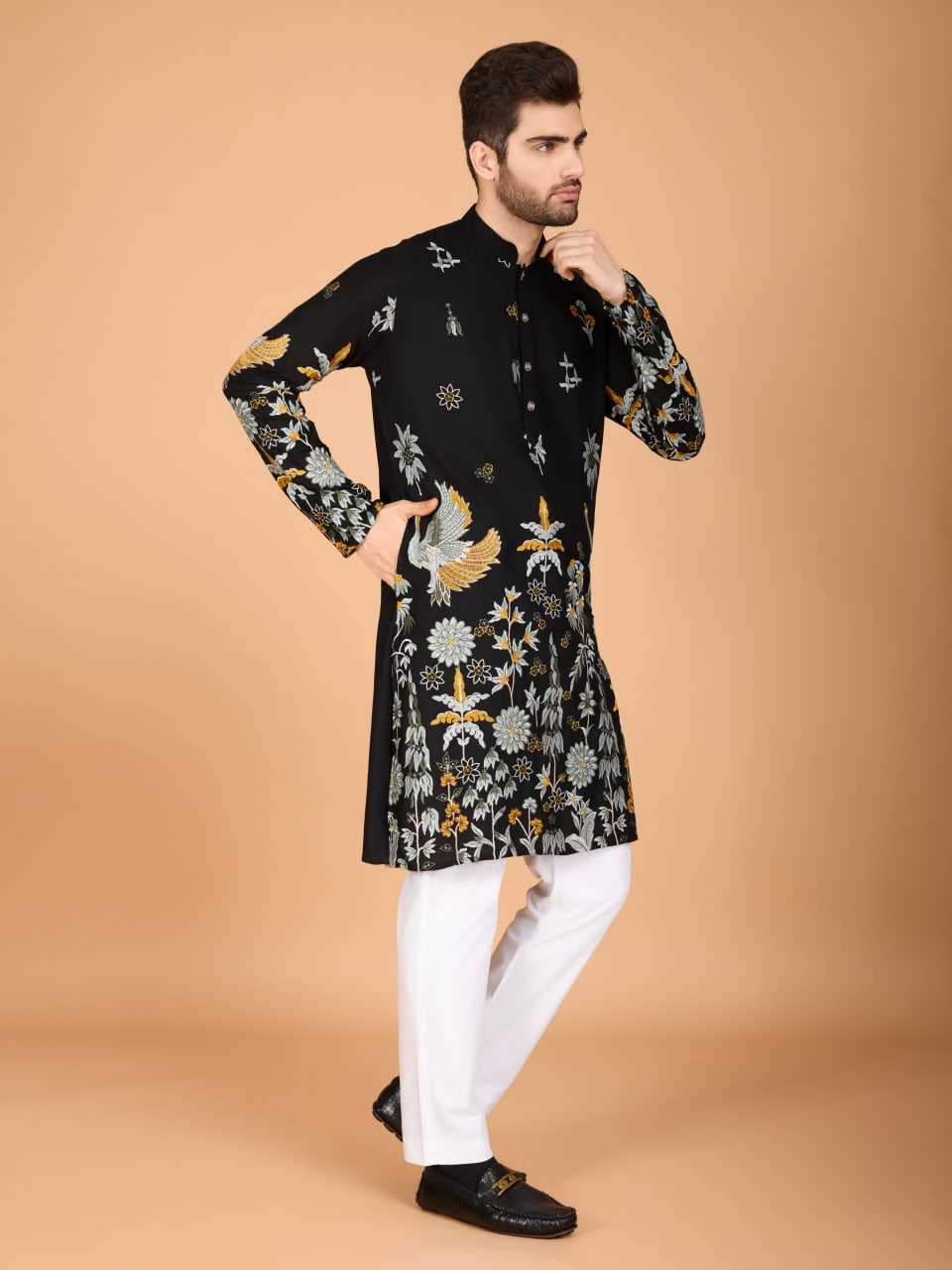 Ynf Viscose Rayon KESH417 61121 Mens Wear Diwali Collections Festive Collections Wholesale Mens Kurtas Casual Wear Men Wedding kurta Manufacturer