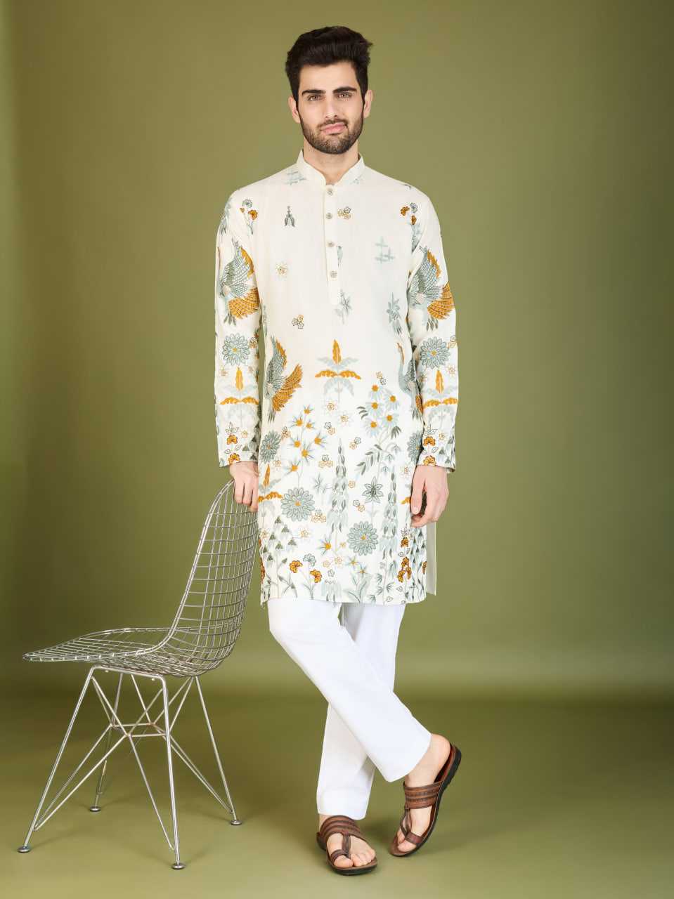 Ynf Viscose Rayon KESH417 61123 Mens Wear Diwali Collections Wedding Collections Wholesale Mens Kurtas Casual Wear Men Wedding kurta Manufacturer