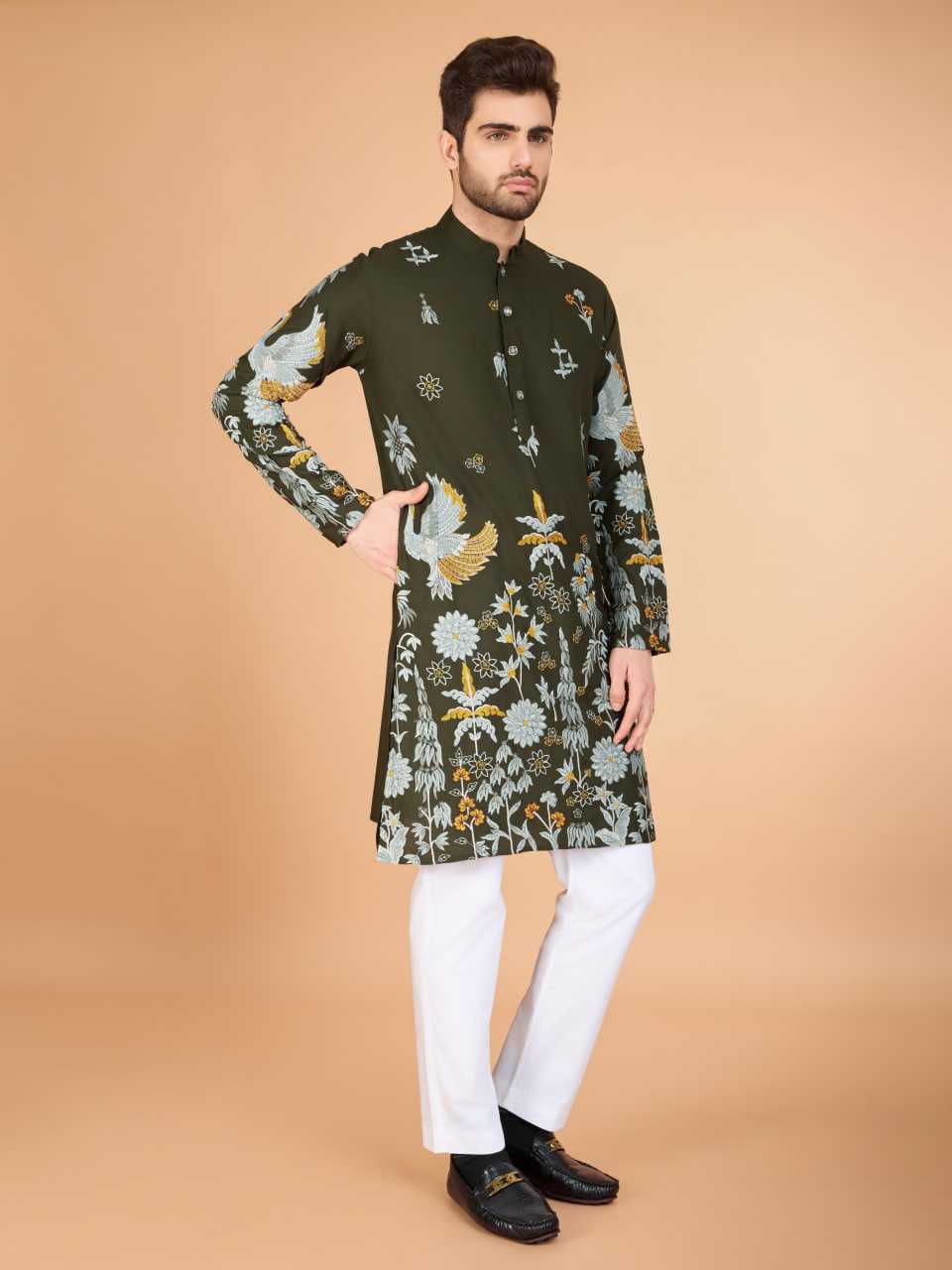 Ynf Viscose Rayon KESH417 61126 Mens Wear Diwali Collections Festive Collections Wholesale Mens Kurtas Casual Wear Men Wedding kurta Manufacturer