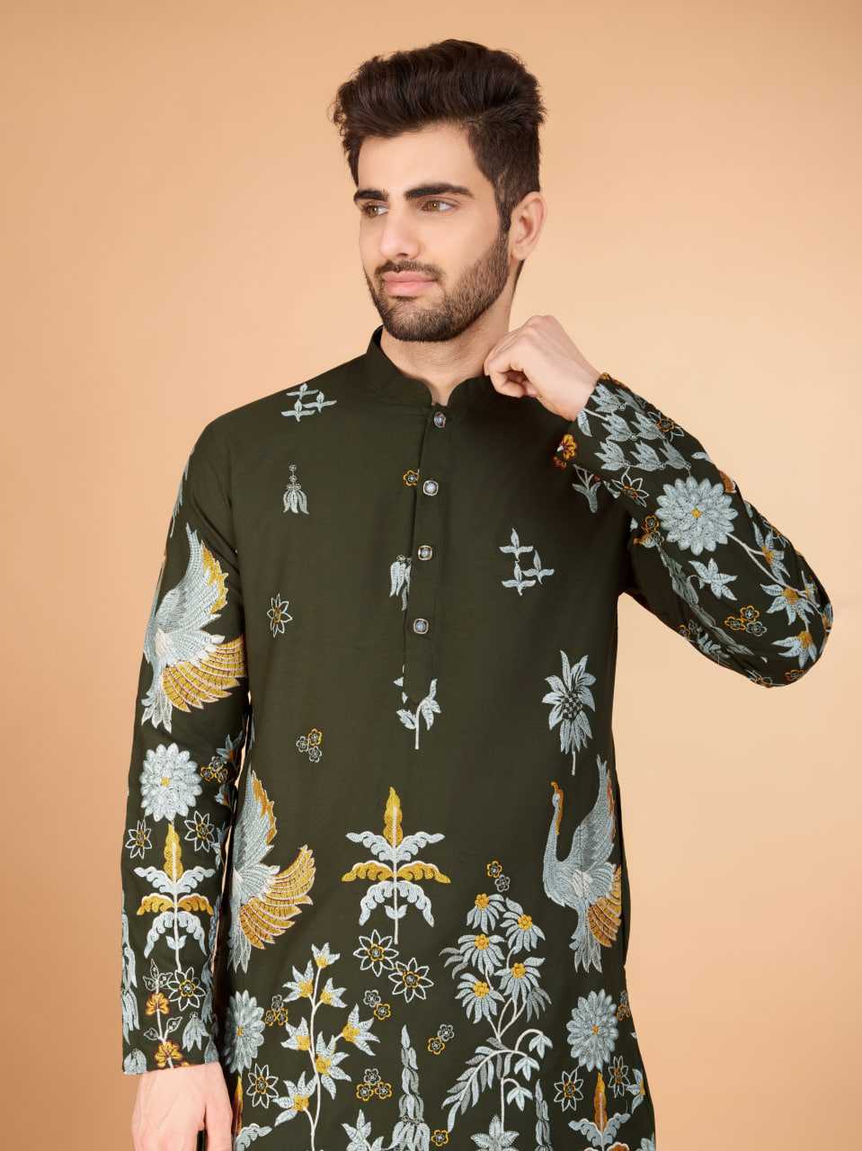 Ynf Viscose Rayon KESH417 61126 Mens Wear Diwali Collections Festive Collections Wholesale Mens Kurtas Casual Wear Men Wedding kurta Manufacturer