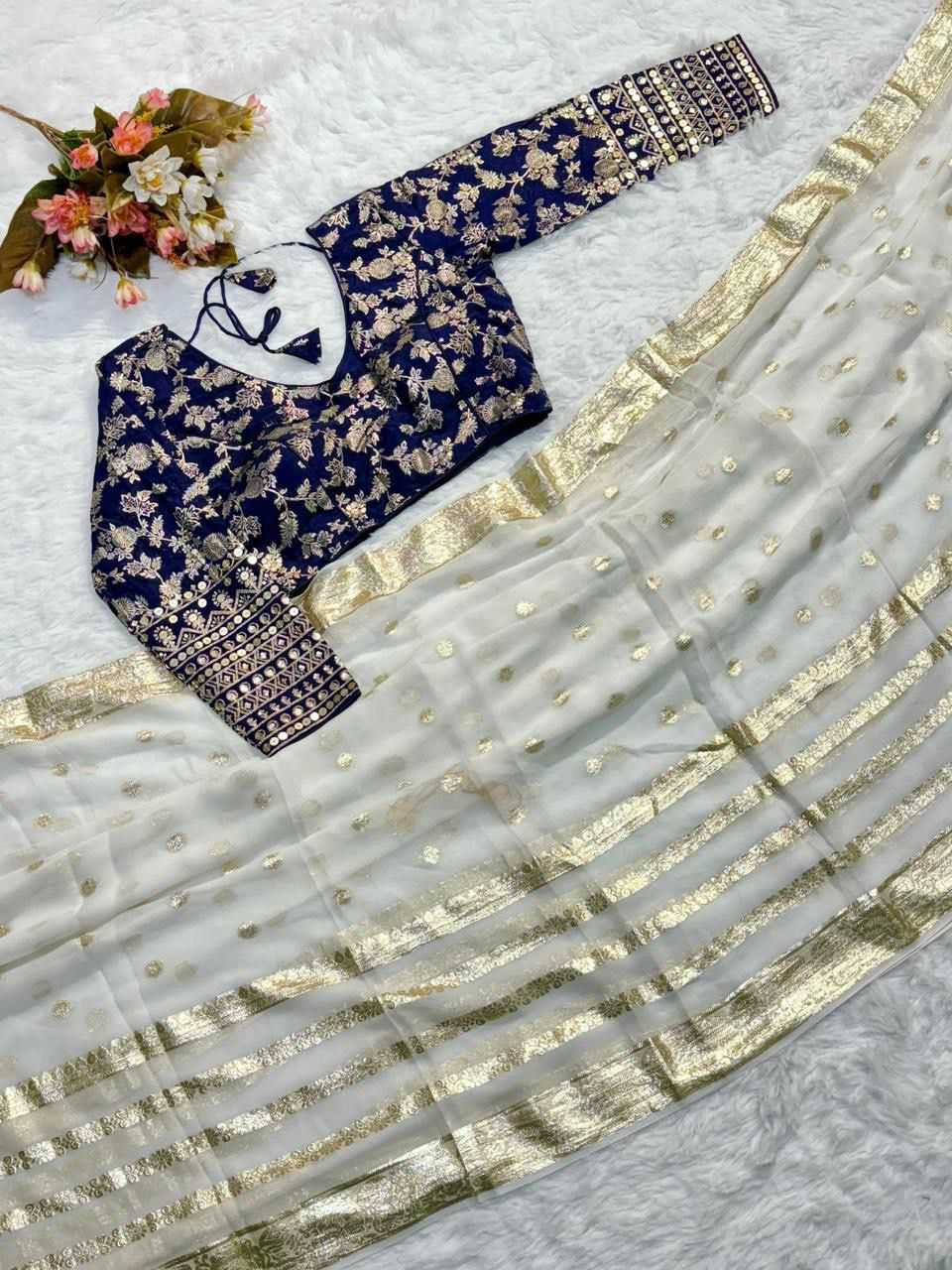 Ynf Viscose RIN104 APE25 Sarees Karwa Chauth Sarees Festive Collections Wholesale Jacquard Saree Viscose Saree Sarees With Blouse Manufacturer