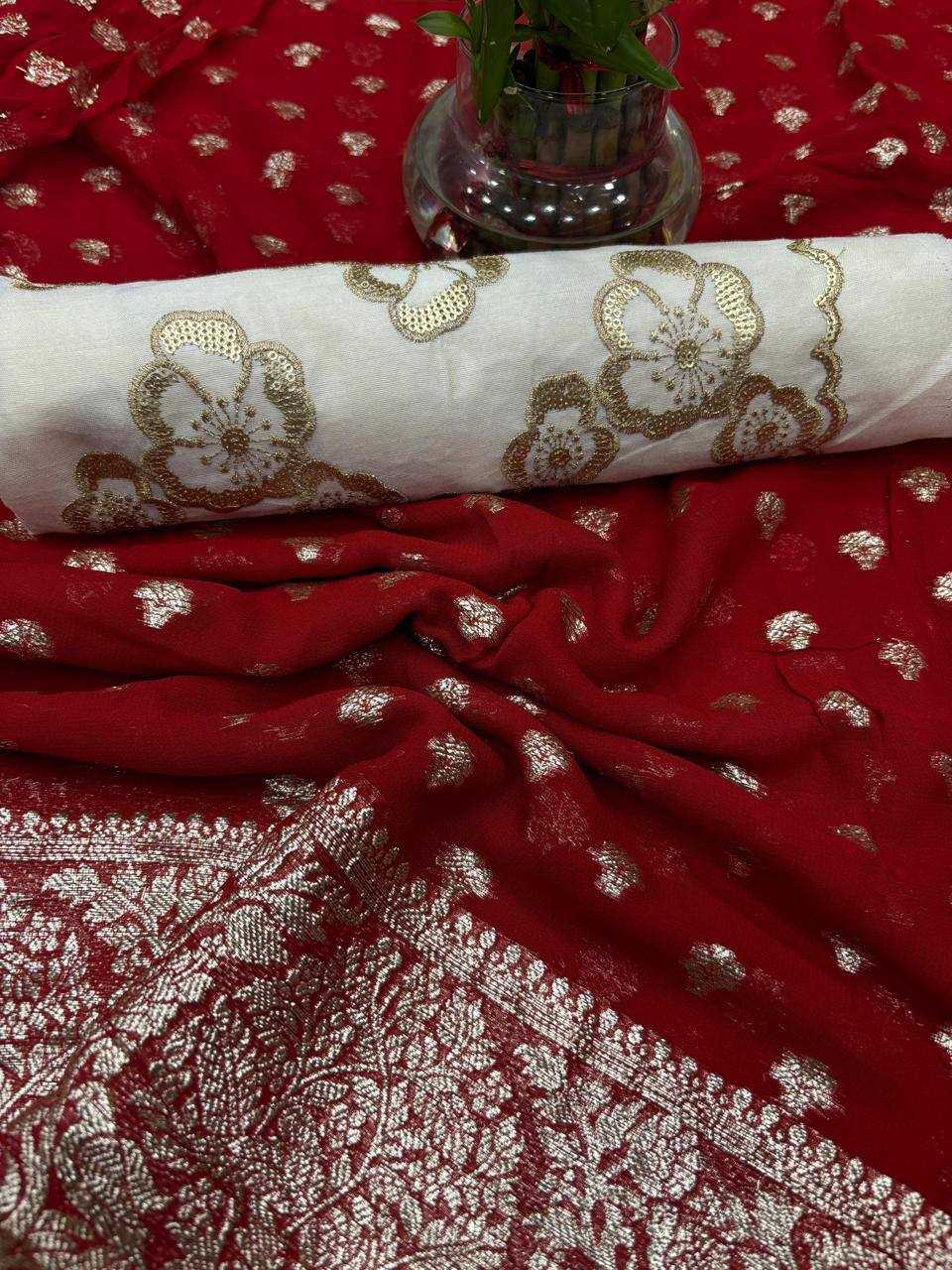 Ynf Viscose RIN124 Elephant Flower blouse Sarees Wedding Collections Festive Collections Wholesale Designer Sarees Georgette Sarees Viscose Saree Festive Sarees Manufacturer