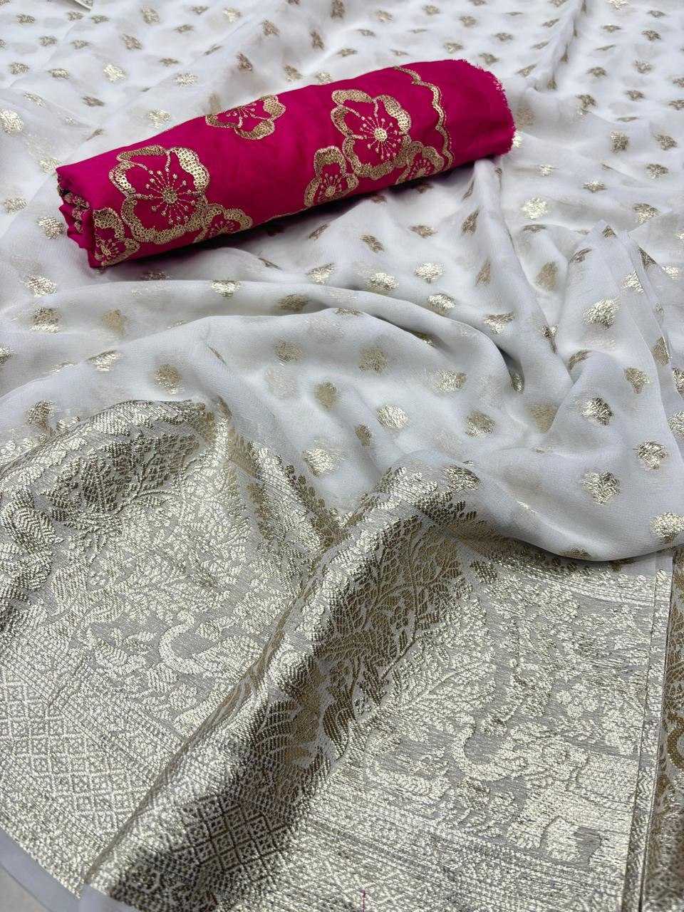 Ynf Viscose RIN124 Elephant Flower blouse Sarees Wedding Collections Festive Collections Wholesale Designer Sarees Georgette Sarees Viscose Saree Festive Sarees Manufacturer