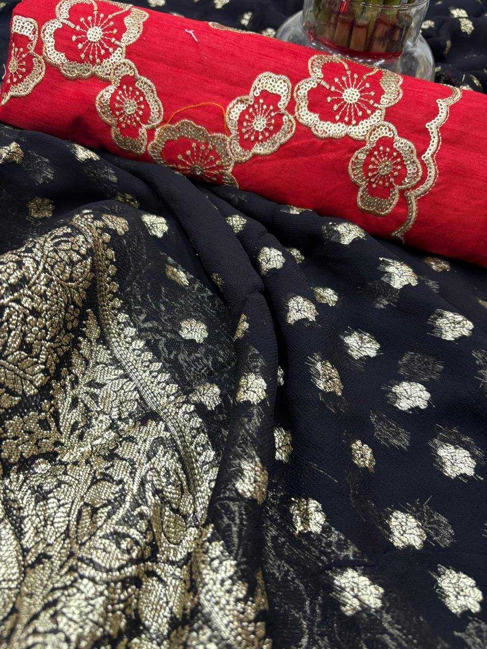 Ynf Viscose RIN124 Elephant Flower blouse Sarees Wedding Collections Festive Collections Wholesale Designer Sarees Georgette Sarees Viscose Saree Festive Sarees Manufacturer