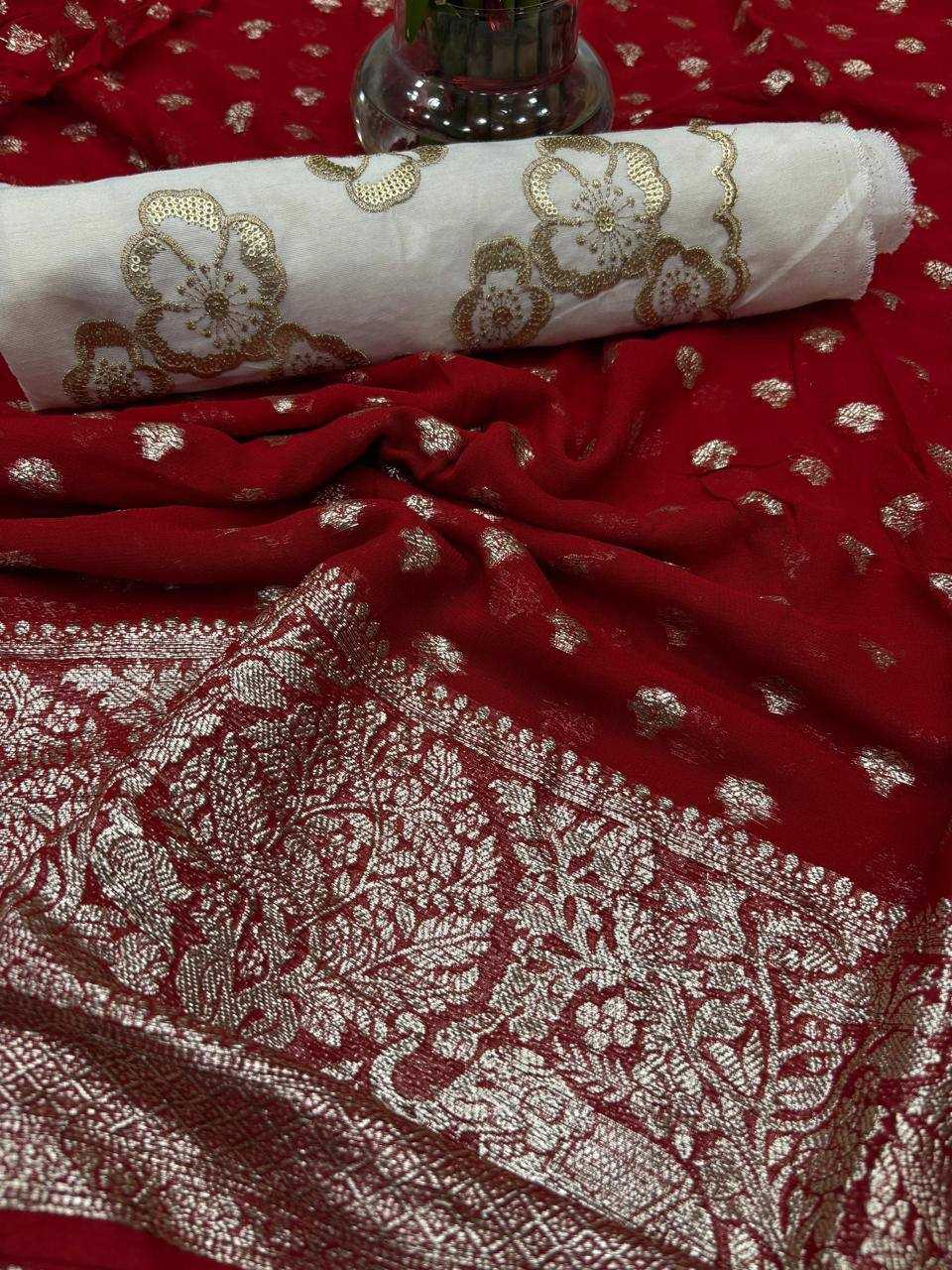 Ynf Viscose RIN124 Elephant Flower blouse Sarees Wedding Collections Festive Collections Wholesale Designer Sarees Georgette Sarees Viscose Saree Festive Sarees Manufacturer