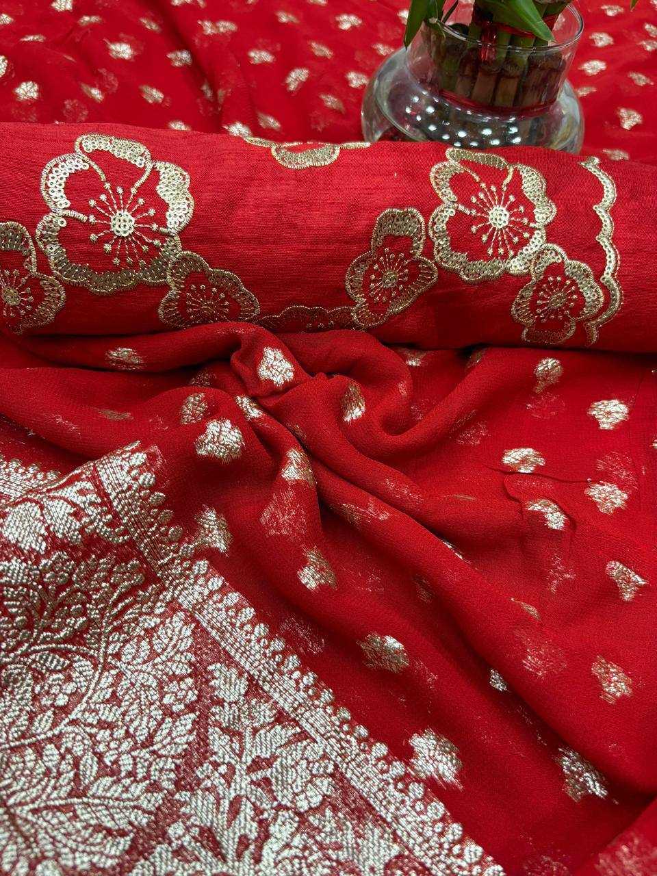 Ynf Viscose RIN124 Elephant Flower blouse Sarees Wedding Collections Festive Collections Wholesale Designer Sarees Georgette Sarees Viscose Saree Festive Sarees Manufacturer