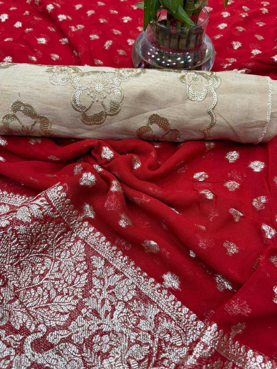 Ynf Viscose RIN124 Elephant Flower blouse Sarees Wedding Collections Festive Collections Wholesale Designer Sarees Georgette Sarees Viscose Saree Festive Sarees Manufacturer