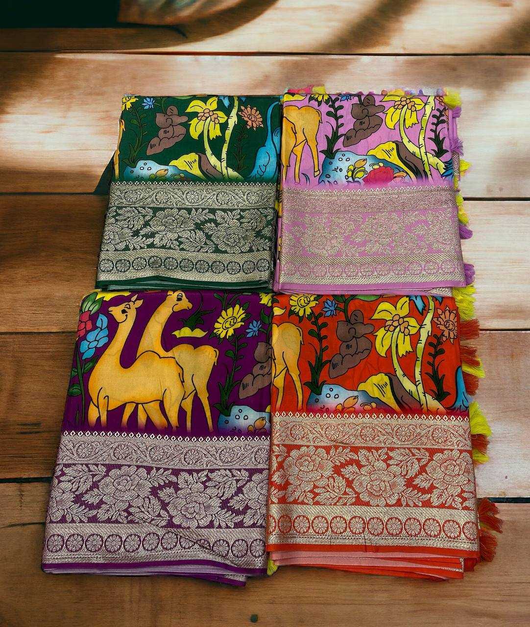 Ynf Viscose RIN124 Forever Kalamkari Sarees Wedding Collections Festive Collections Wholesale Designer Sarees Kalamkari Sarees Viscose Saree Manufacturer