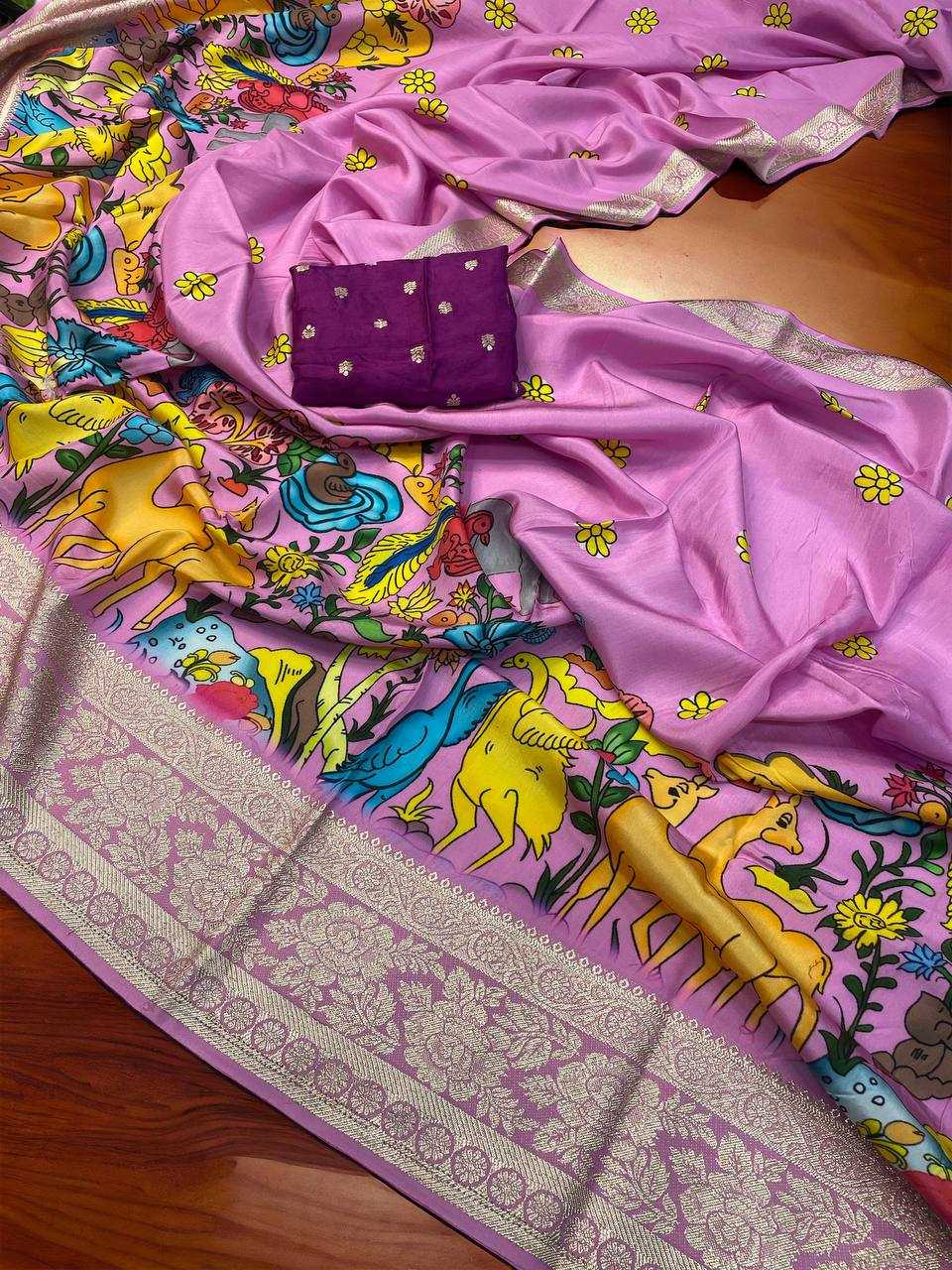 Ynf Viscose RIN124 Forever Kalamkari Sarees Wedding Collections Festive Collections Wholesale Designer Sarees Kalamkari Sarees Viscose Saree Manufacturer