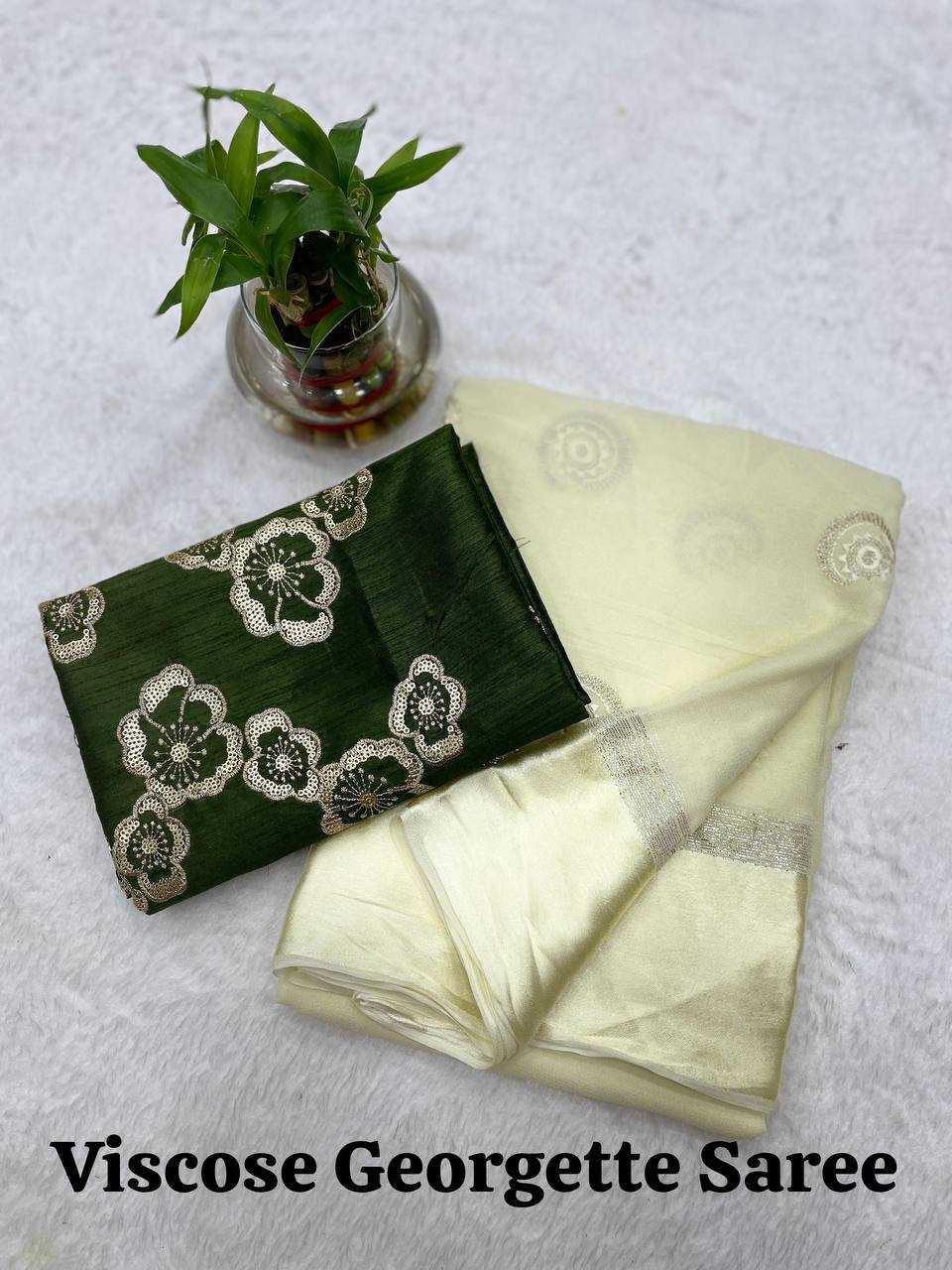 Ynf Viscose RIN124 Half Moon Sarees Wedding Collections Festive Collections Wholesale Georgette Sarees Sequence Sarees Viscose Saree Manufacturer