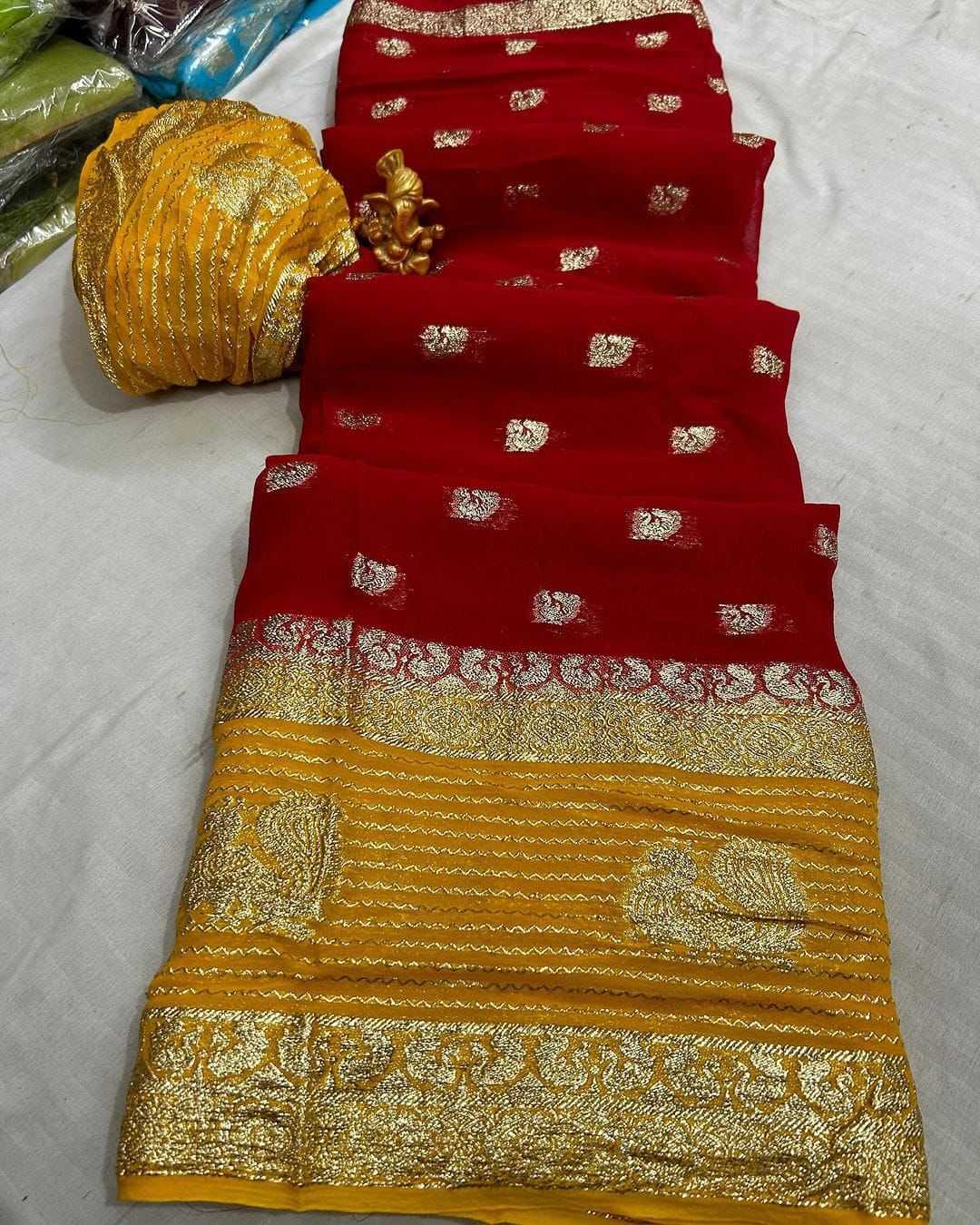 Ynf Viscouse Crushed Georgette RIN104 APE100 Sarees Wedding Collections Festive Collections Wholesale Party Wear Sarees Georgette Sarees Viscose Saree Manufacturer