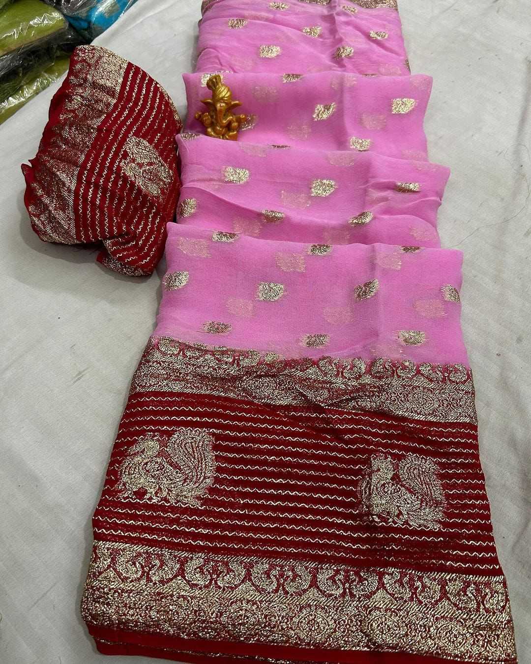 Ynf Viscouse Crushed Georgette RIN104 APE100 Sarees Wedding Collections Festive Collections Wholesale Party Wear Sarees Georgette Sarees Viscose Saree Manufacturer