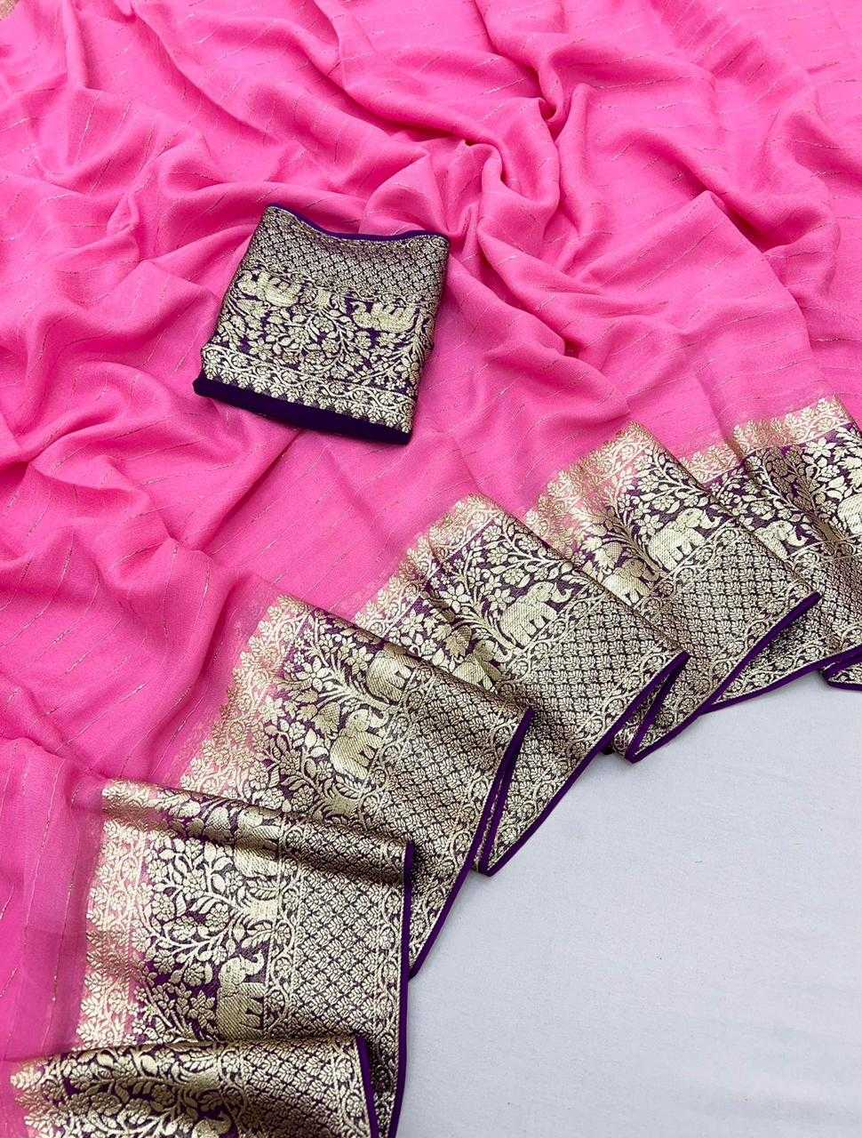 Ynf Viscouse Crushed Georgette RIN104 APE106 Sarees Rakhi Collections Festive Collections Wholesale Georgette Sarees Jacquard Saree Viscose Saree Manufacturer