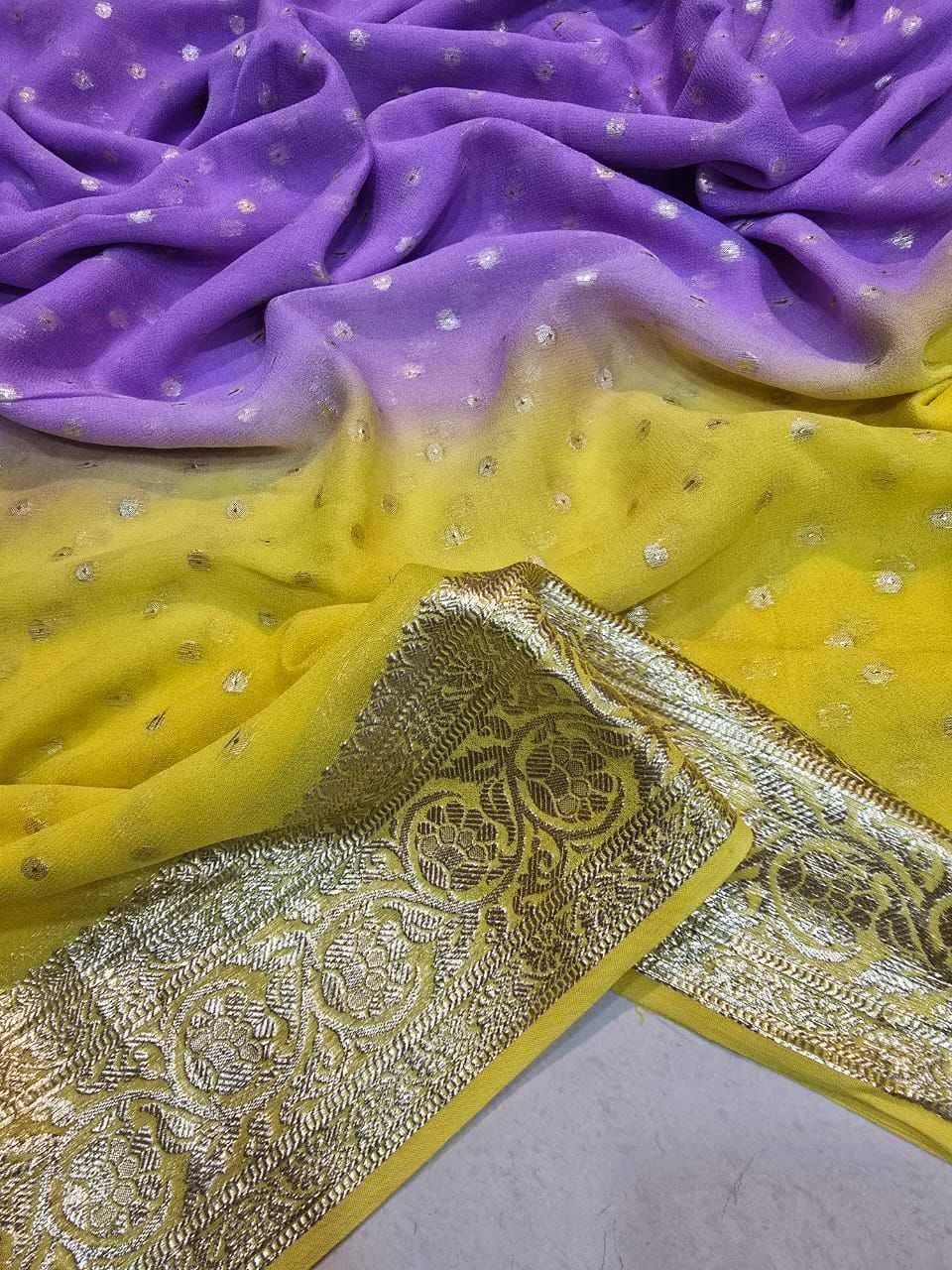 Ynf Viscouse Crushed Georgette RIN104 APE109 Sarees Wedding Collections Festive Collections Wholesale Georgette Sarees Viscose Saree Holi Collections Manufacturer