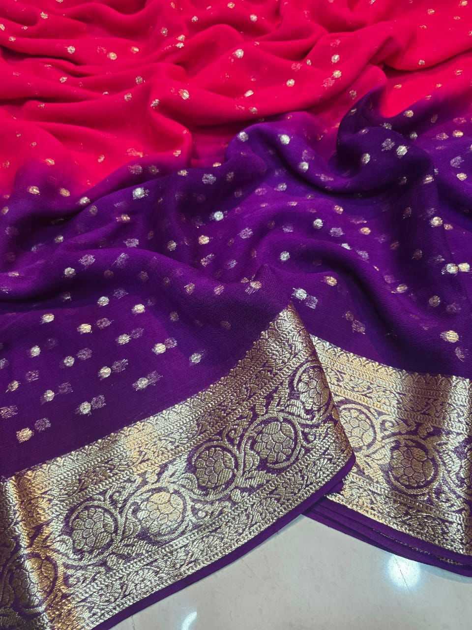 Ynf Viscouse Crushed Georgette RIN104 APE109 Sarees Wedding Collections Festive Collections Wholesale Georgette Sarees Viscose Saree Holi Collections Manufacturer