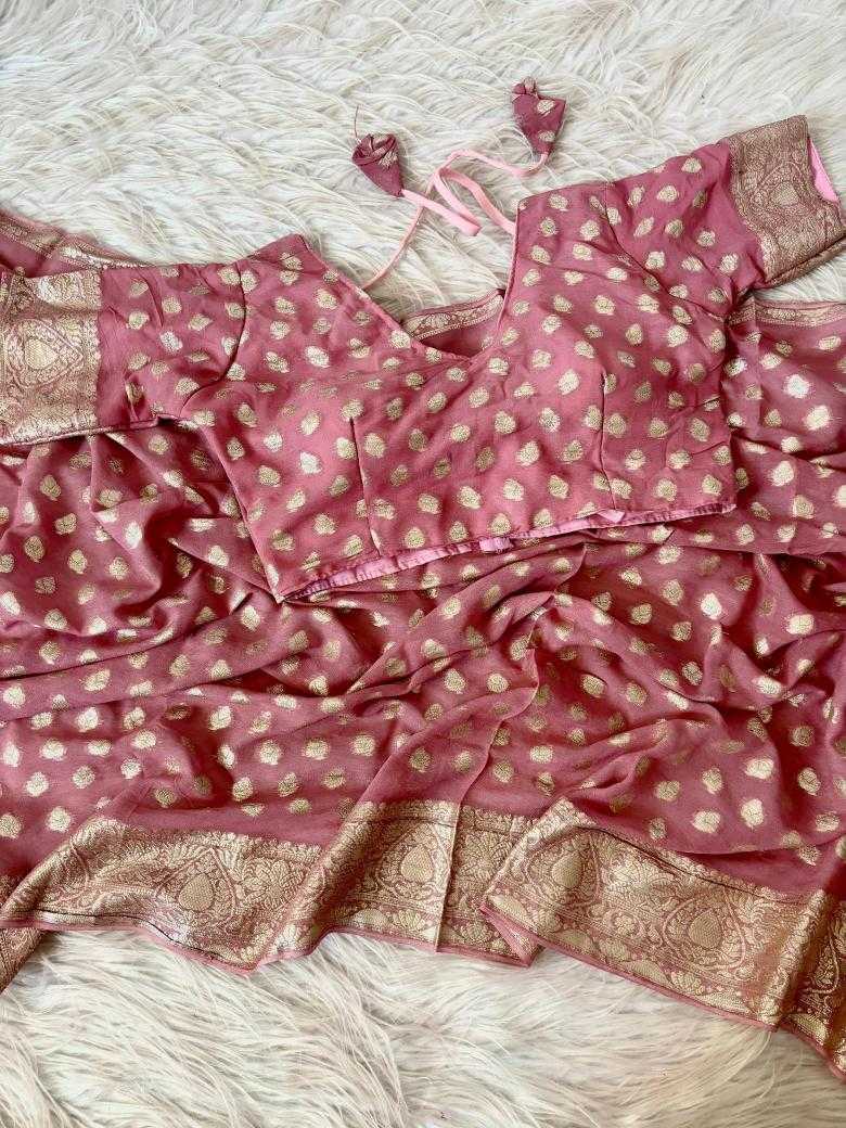 Ynf Viscouse Crushed Georgette RIN104 APE122 Sarees Wedding Collections Festive Collections Wholesale Georgette Sarees Butta Sarees Viscose Saree Manufacturer