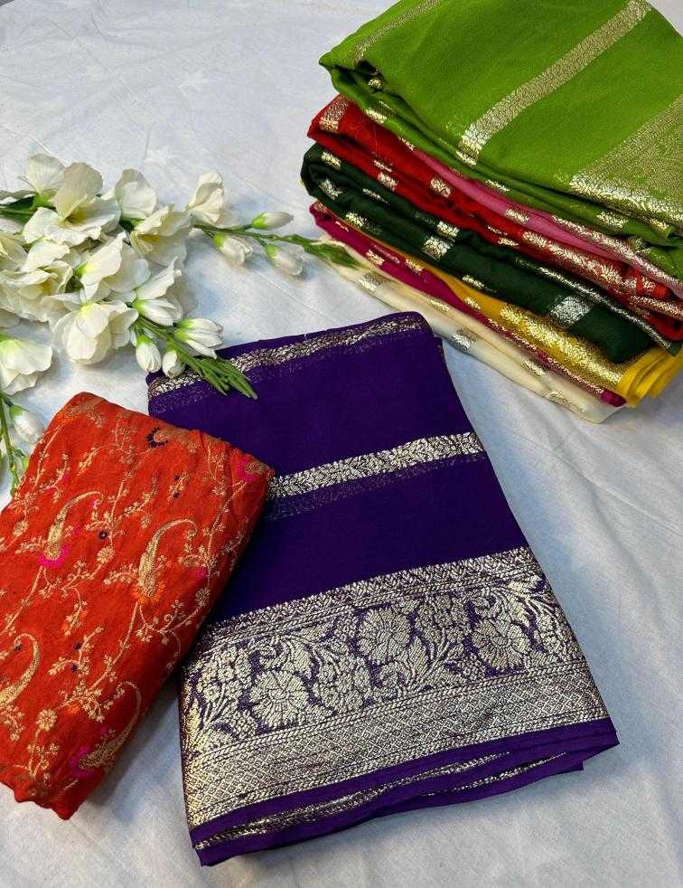 Ynf Viscouse Crushed Georgette RIN104 APE134 Sarees Wedding Collections Festive Collections Wholesale Georgette Sarees Viscose Saree Wedding Outfits Manufacturer