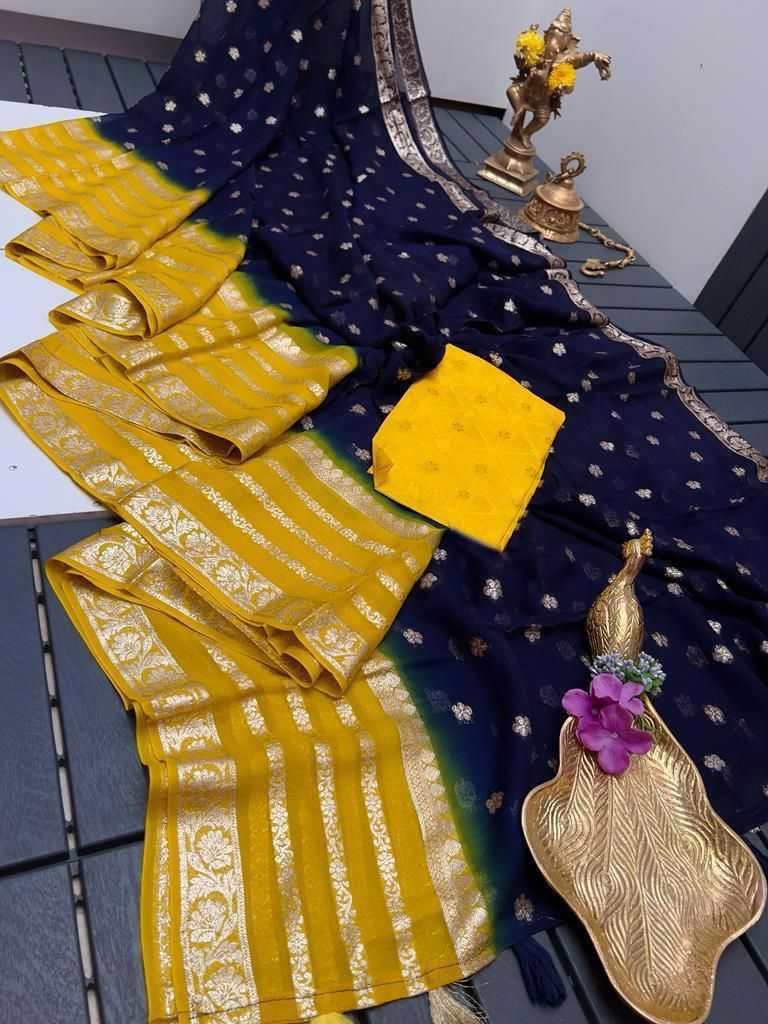 Ynf Viscouse Crushed Georgette RIN104 APE150 Sarees Wedding Collections Festive Collections Wholesale Georgette Sarees Viscose Saree Lightweight Sarees Manufacturer