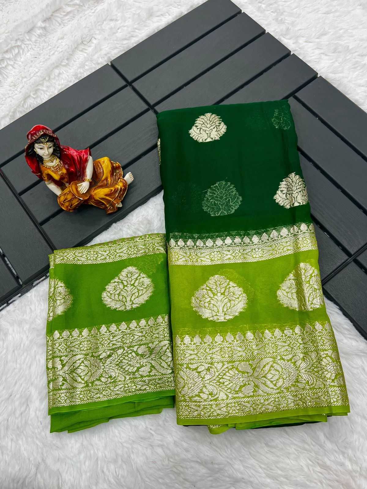 Ynf Viscouse Crushed Georgette RIN104 APE181 Sarees Wedding Collections Festive Collections Wholesale Georgette Sarees Viscose Saree Holi Collections Manufacturer