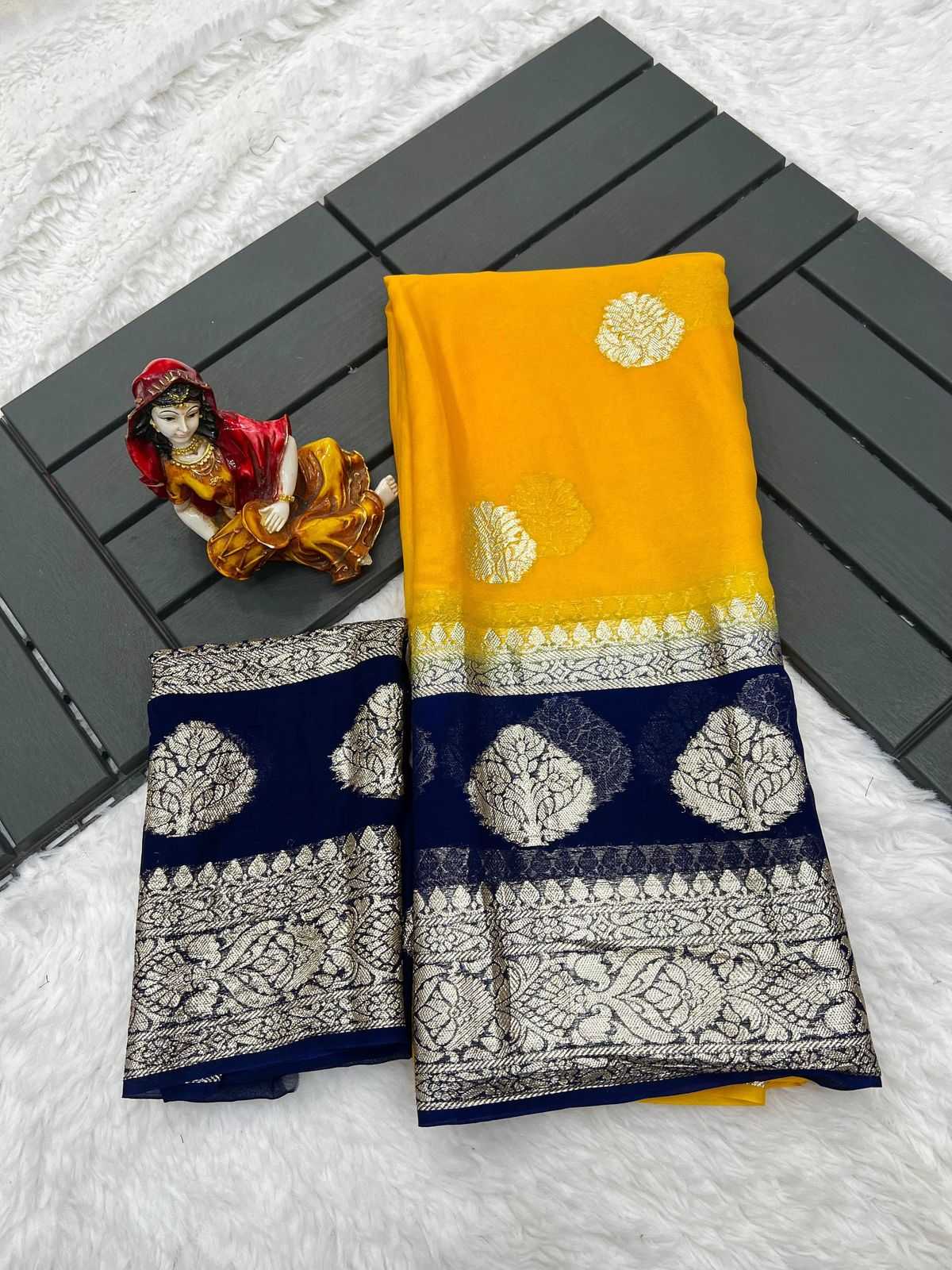 Ynf Viscouse Crushed Georgette RIN104 APE181 Sarees Wedding Collections Festive Collections Wholesale Georgette Sarees Viscose Saree Holi Collections Manufacturer