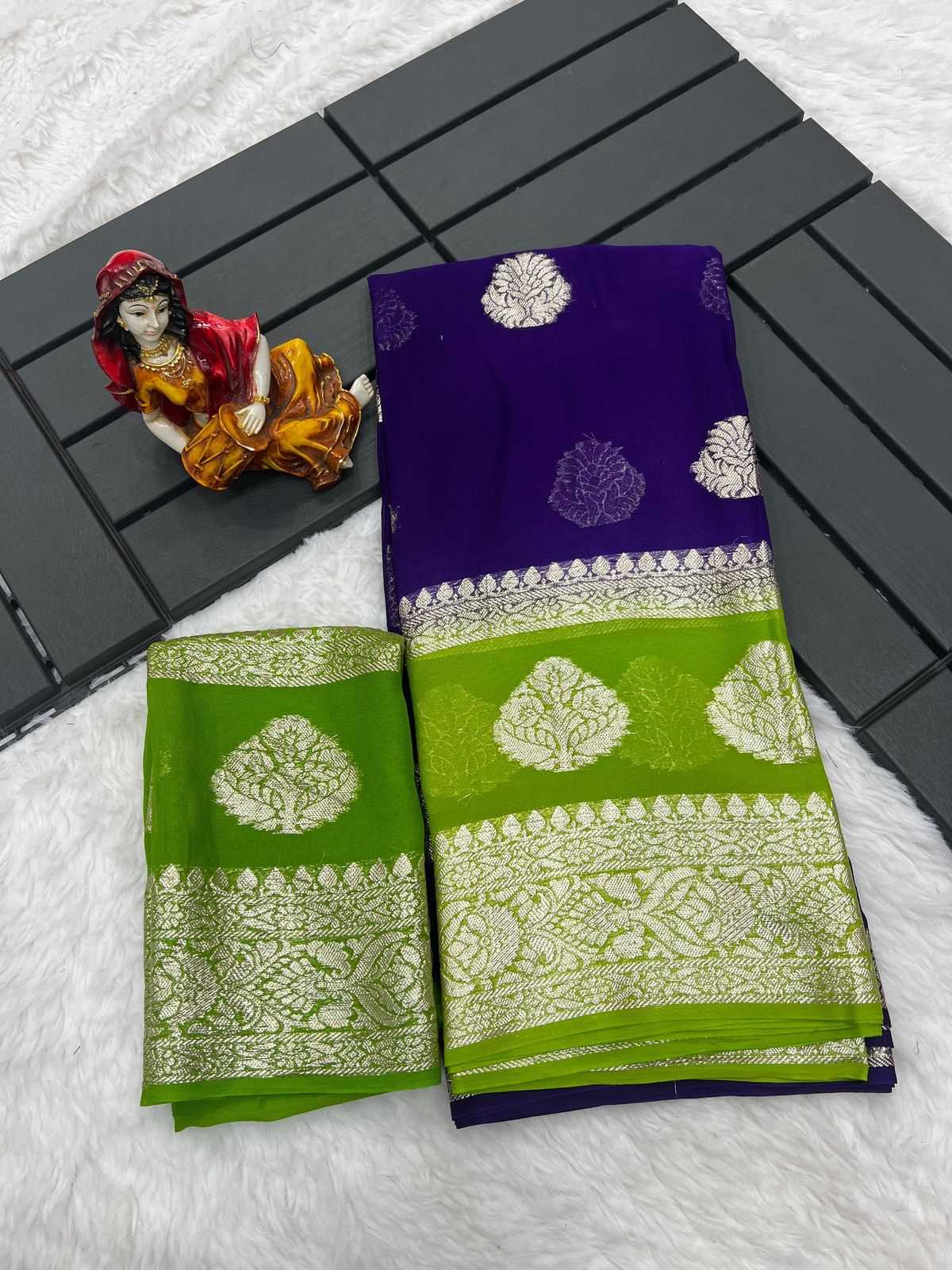 Ynf Viscouse Crushed Georgette RIN104 APE181 Sarees Wedding Collections Festive Collections Wholesale Georgette Sarees Viscose Saree Holi Collections Manufacturer