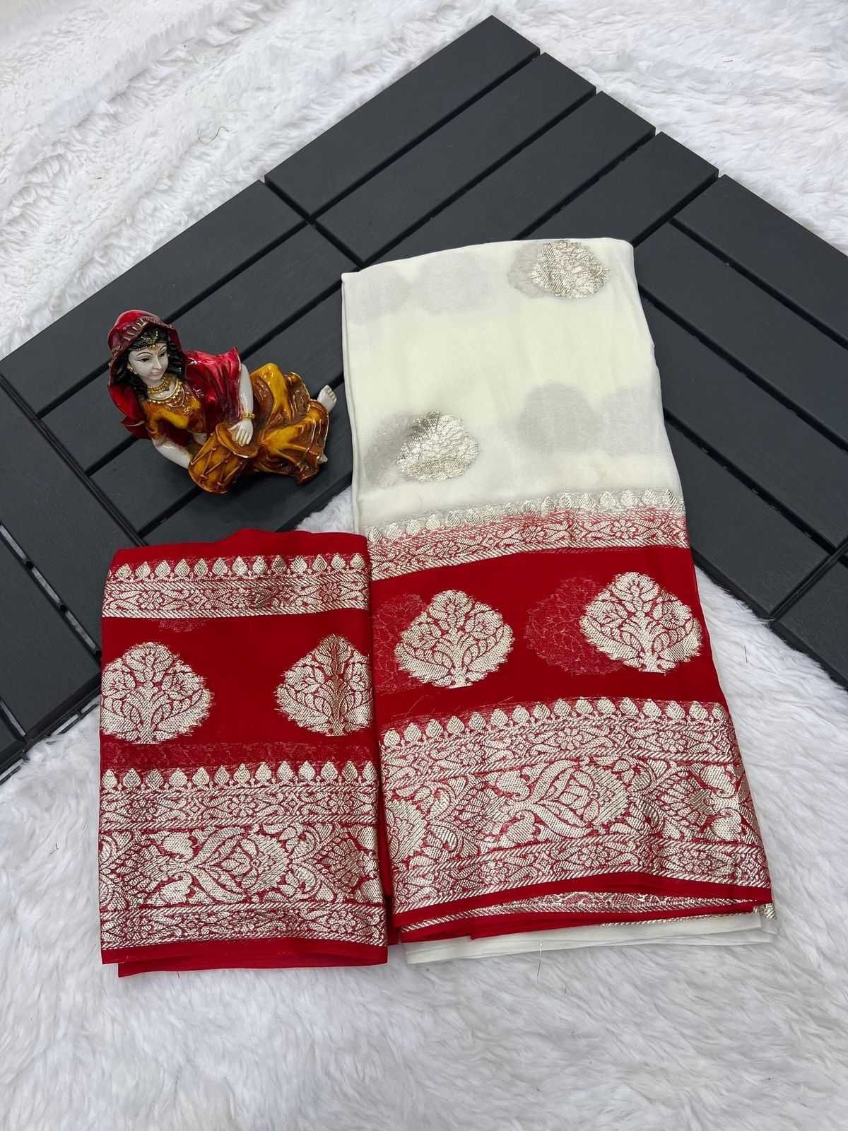 Ynf Viscouse Crushed Georgette RIN104 APE181 Sarees Wedding Collections Festive Collections Wholesale Georgette Sarees Viscose Saree Holi Collections Manufacturer