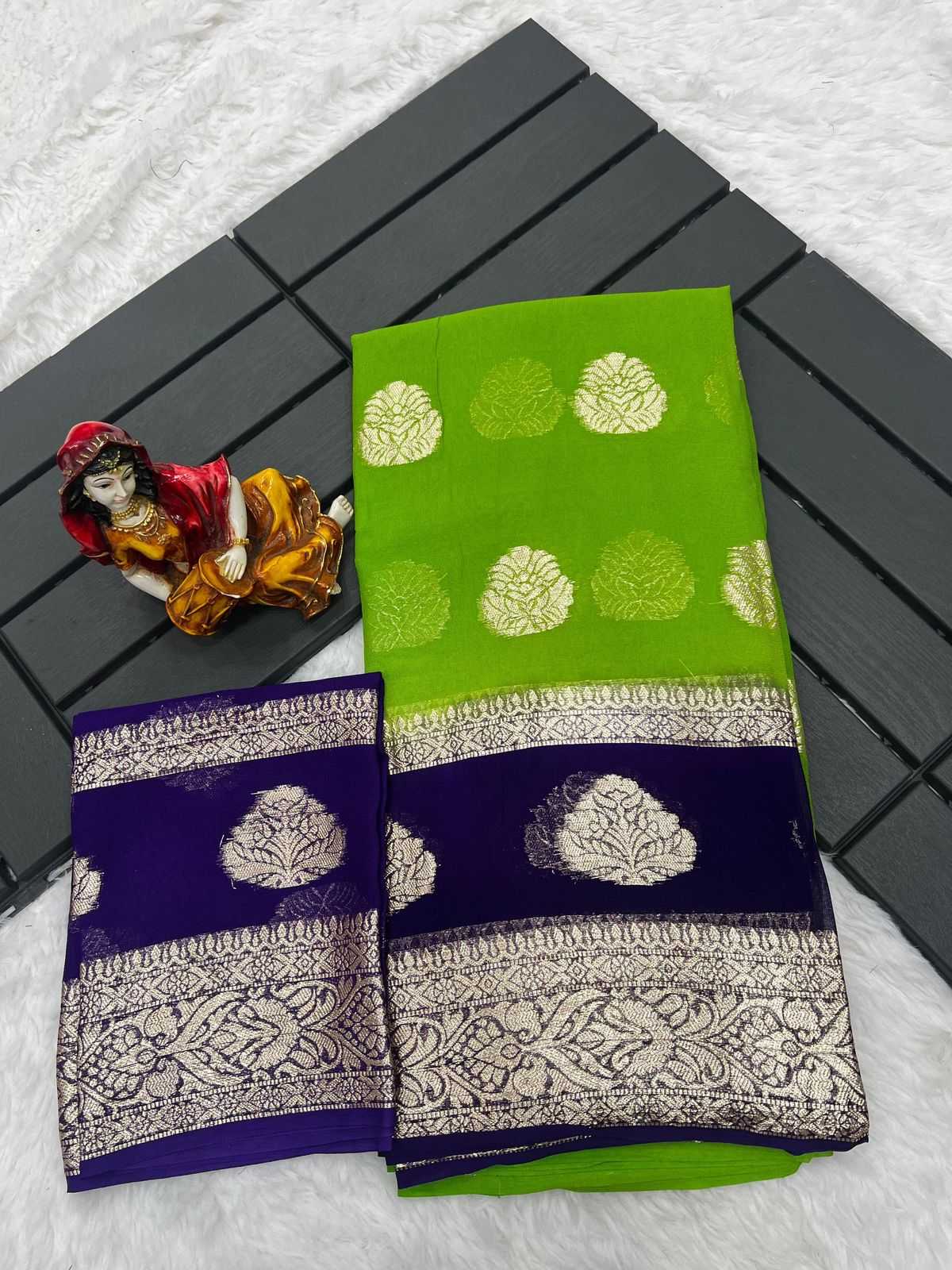 Ynf Viscouse Crushed Georgette RIN104 APE181 Sarees Wedding Collections Festive Collections Wholesale Georgette Sarees Viscose Saree Holi Collections Manufacturer