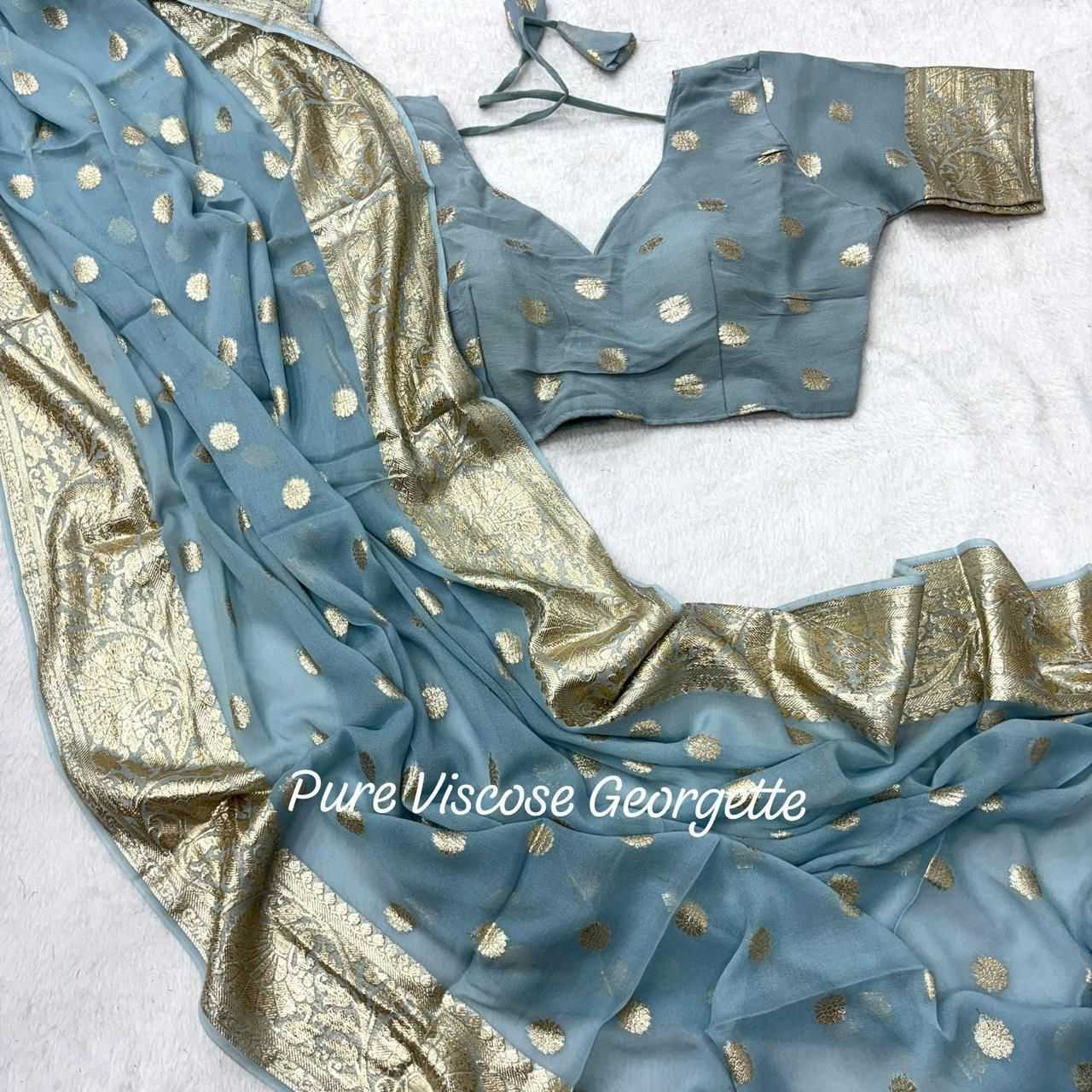 Ynf Viscouse Crushed Georgette RIN104 APE90 Silk Sarees Wedding Collections Festive Collections Wholesale Designer Silk Sarees Silk Sarees For Weddings Festival Silk Sarees Manufacturer