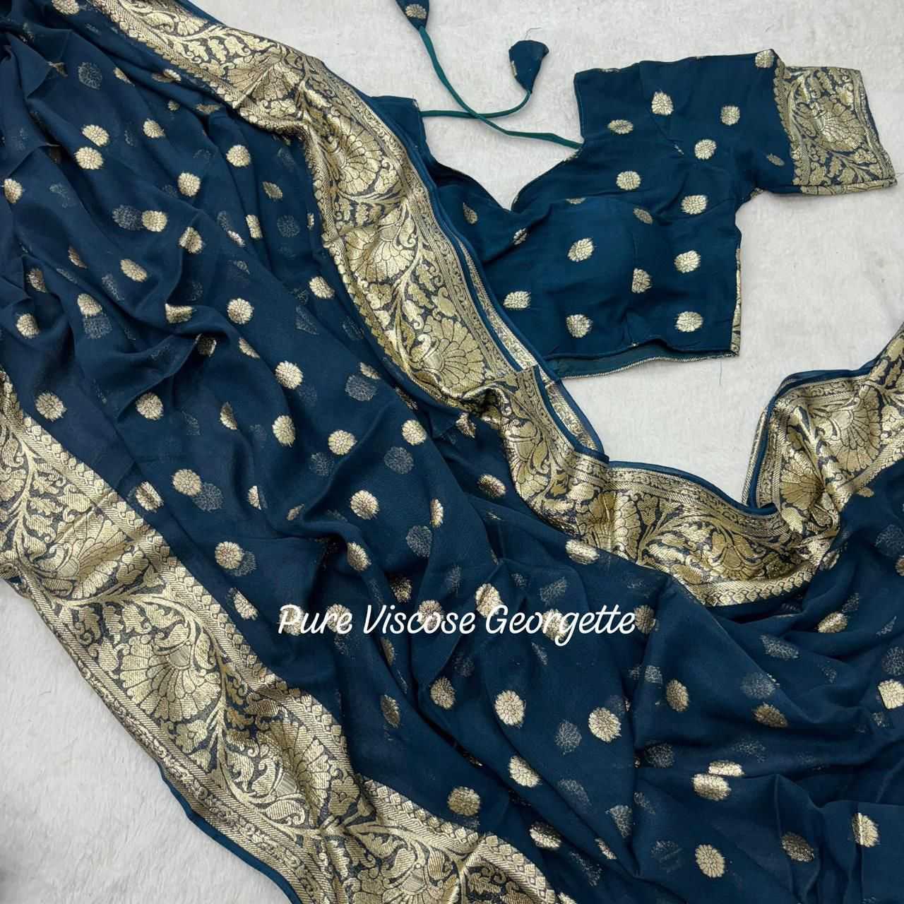 Ynf Viscouse Crushed Georgette RIN104 APE90 Silk Sarees Wedding Collections Festive Collections Wholesale Designer Silk Sarees Silk Sarees For Weddings Festival Silk Sarees Manufacturer