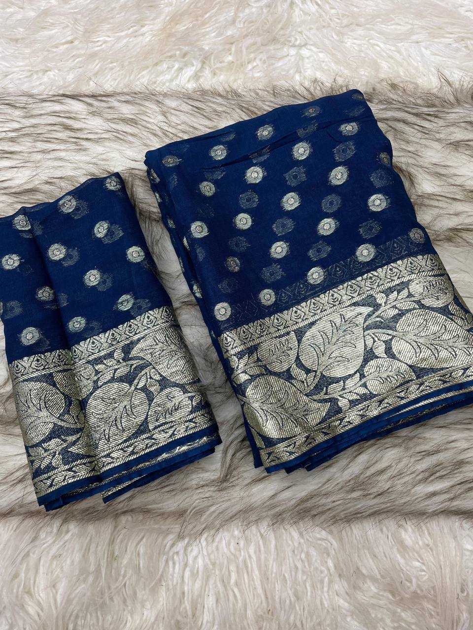 Ynf Viscouse Crushed Georgette RIN124 Leaf Butti Sarees Wholesale Georgette Sarees Butta Sarees Viscose Saree Manufacturer