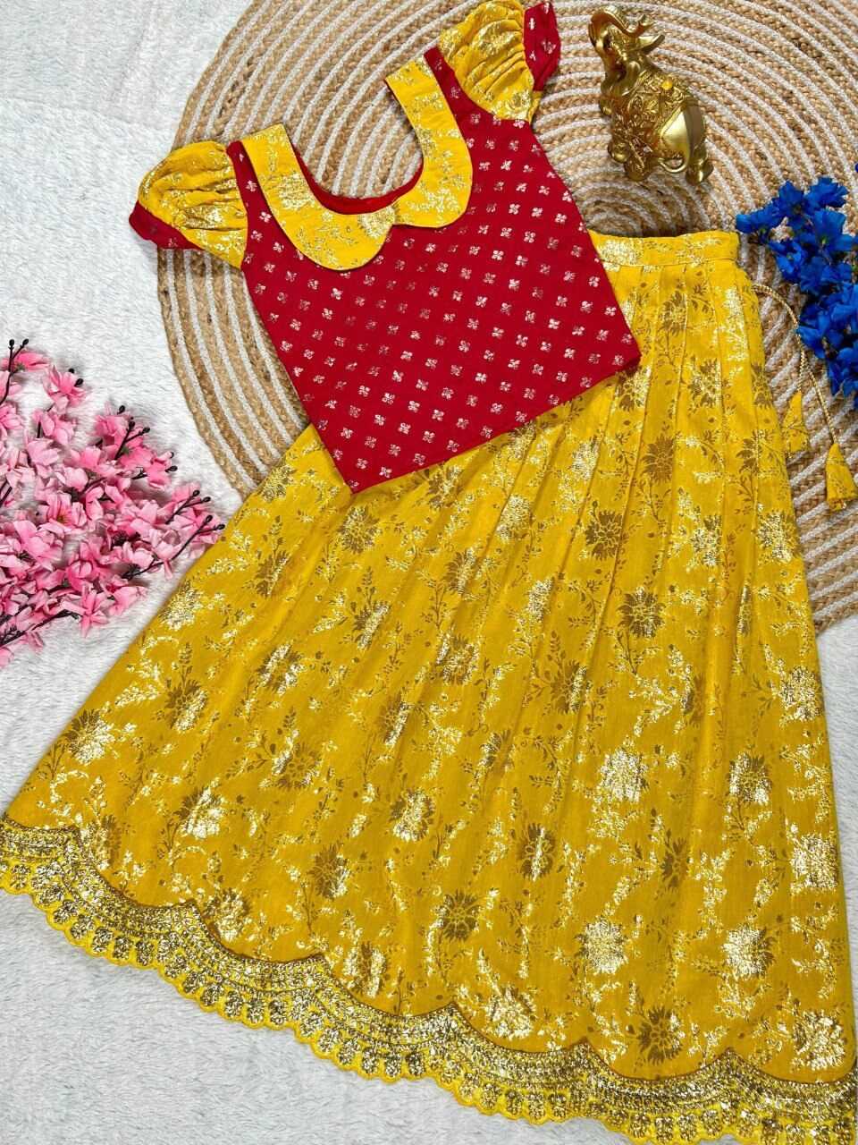 Ynf WEIGHTLESS KESH109 RRK109 Kids Wear Wholesale Kids Lehenga Embroidered Frock Kids Ghagra Choli Manufacturer