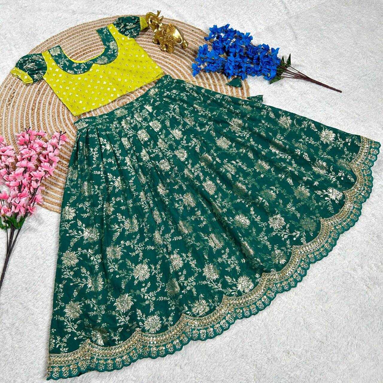 Ynf WEIGHTLESS KESH109 RRK109 Kids Wear Wholesale Kids Lehenga Embroidered Frock Kids Ghagra Choli Manufacturer