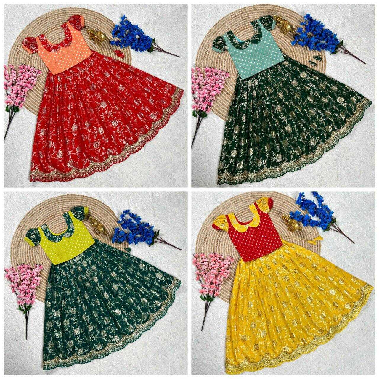 Ynf WEIGHTLESS KESH109 RRK109 Kids Wear Wholesale Kids Lehenga Embroidered Frock Kids Ghagra Choli Manufacturer